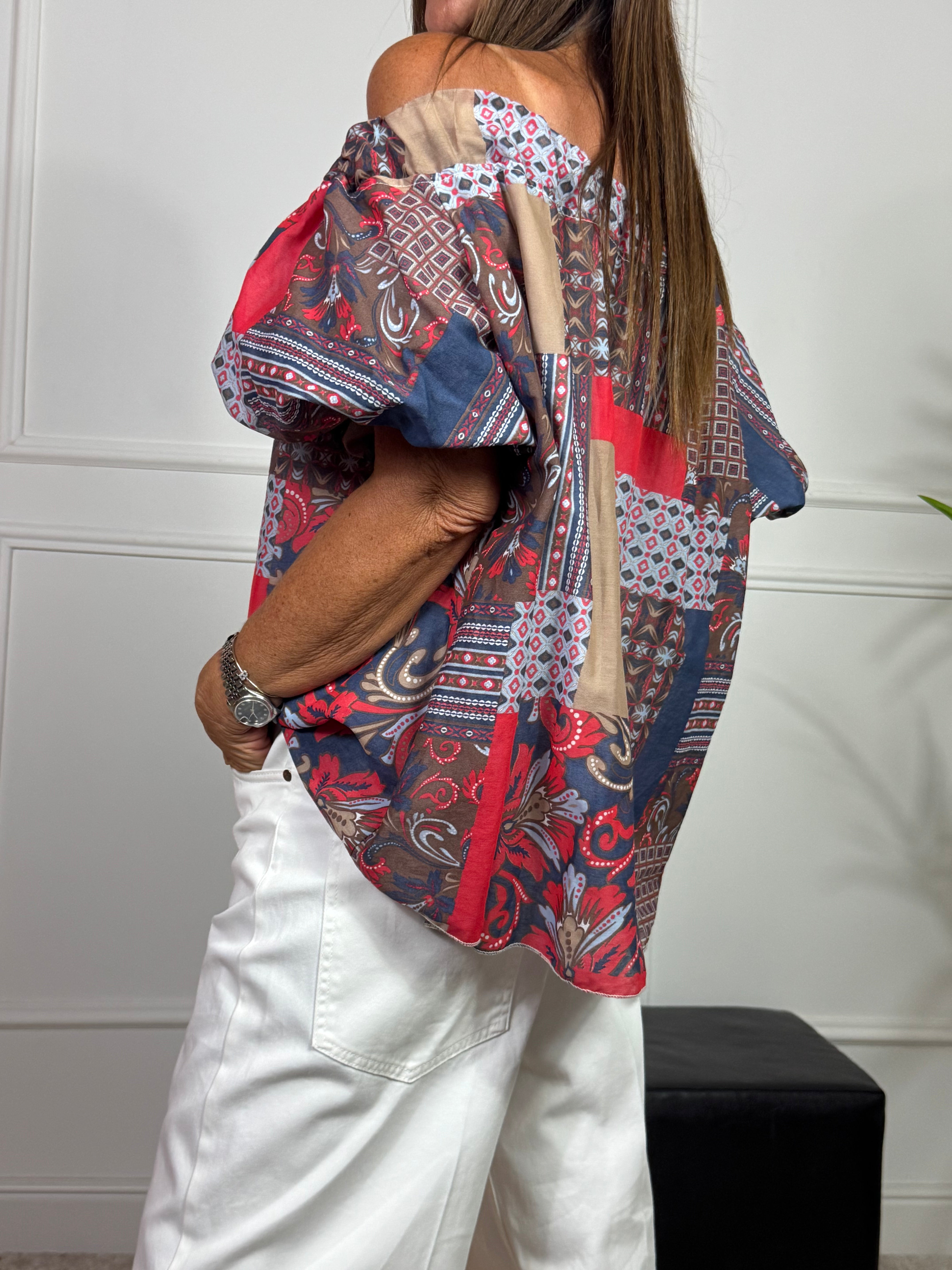 Camicia scollo shiffer manica palloncino Victoria ILMH FANTASIA PATCH