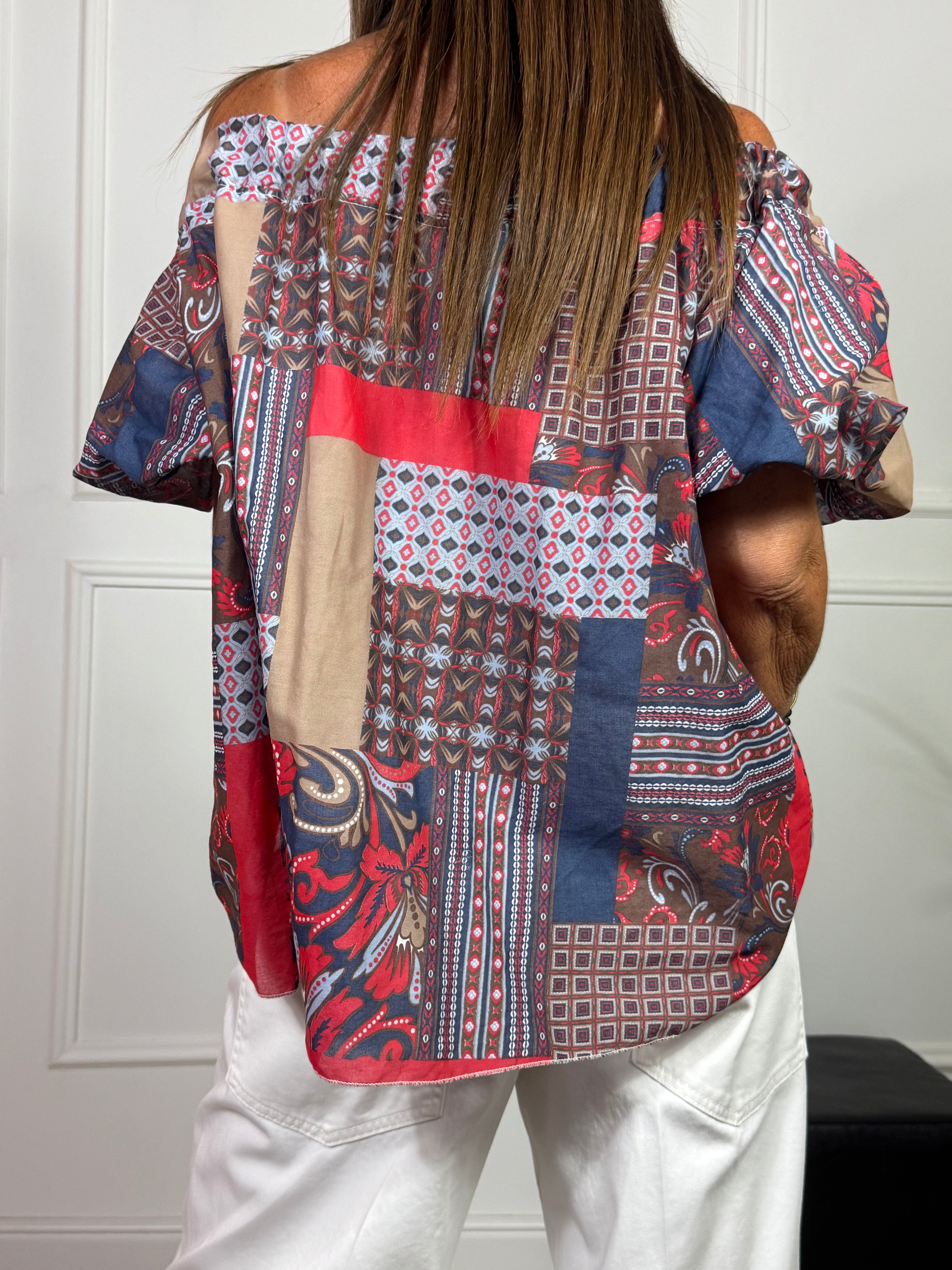 Camicia scollo shiffer manica palloncino Victoria ILMH FANTASIA PATCH