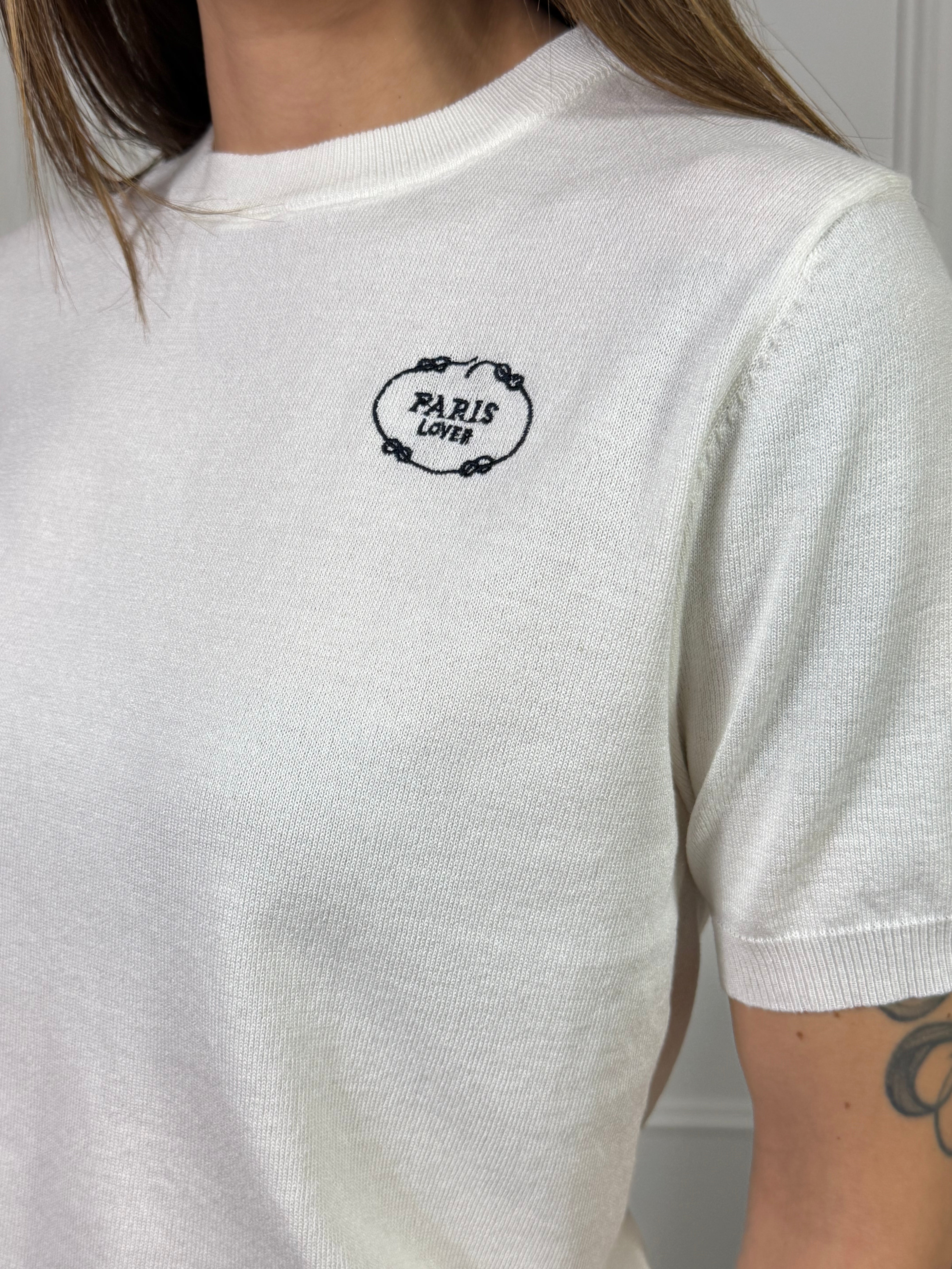Maglia in maglina sottile manica corta Victoria ILMH PARIS LOVER
