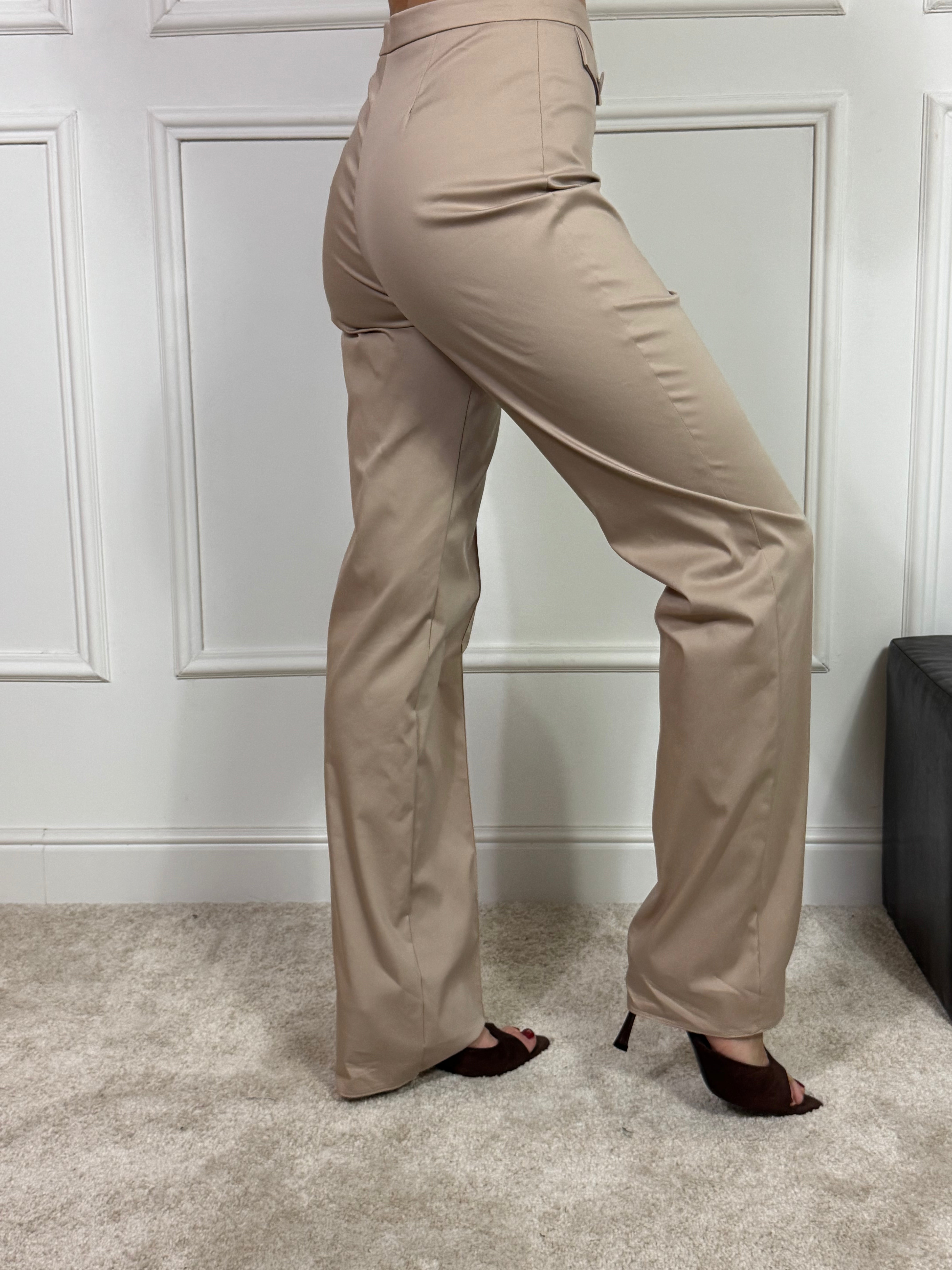 Pantalone in cotone Rinascimento straight con taschini frontali