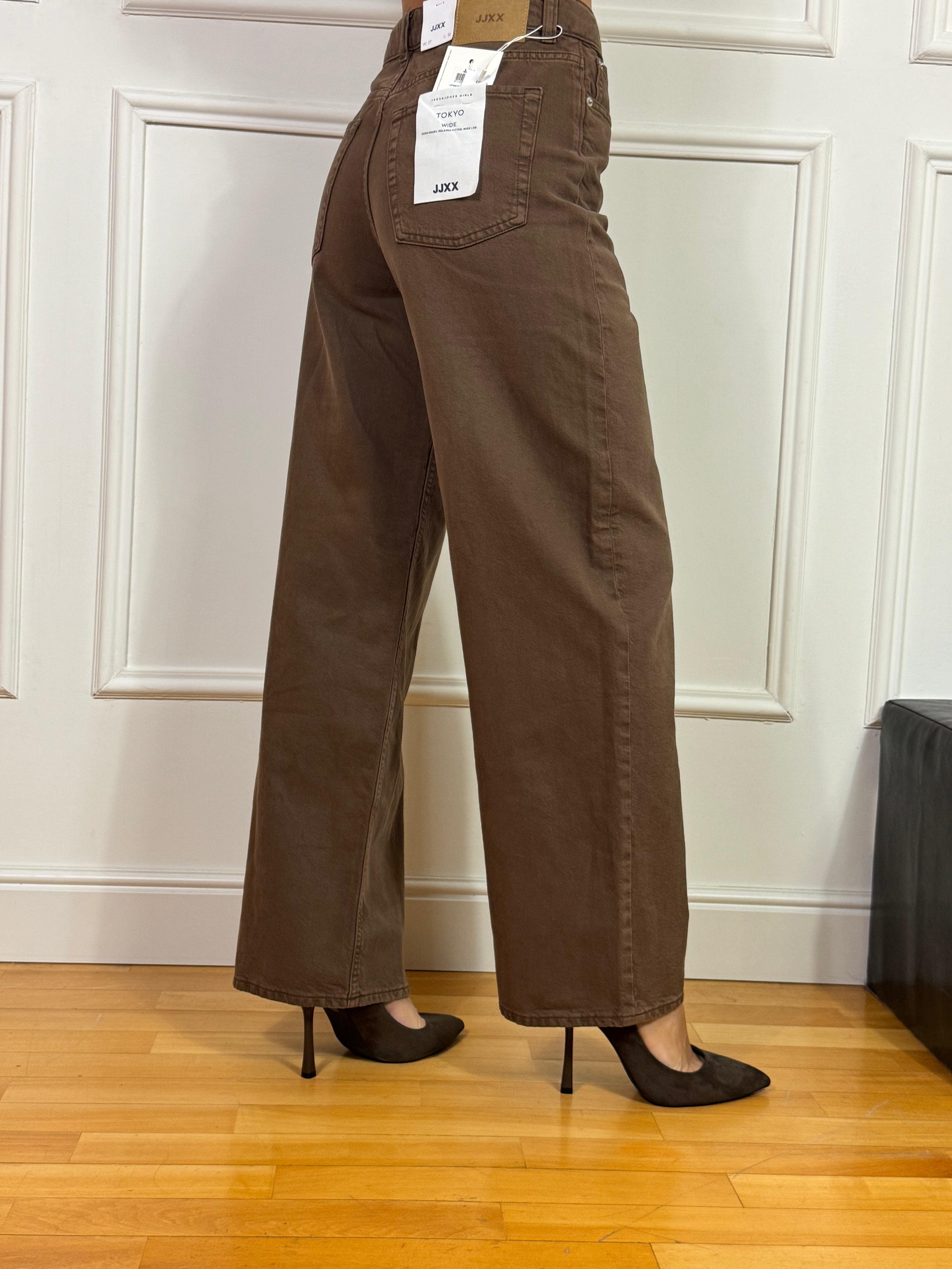 Jeans JJXX TOKYO WIDE - lavaggio CHOCOLATE BROWN