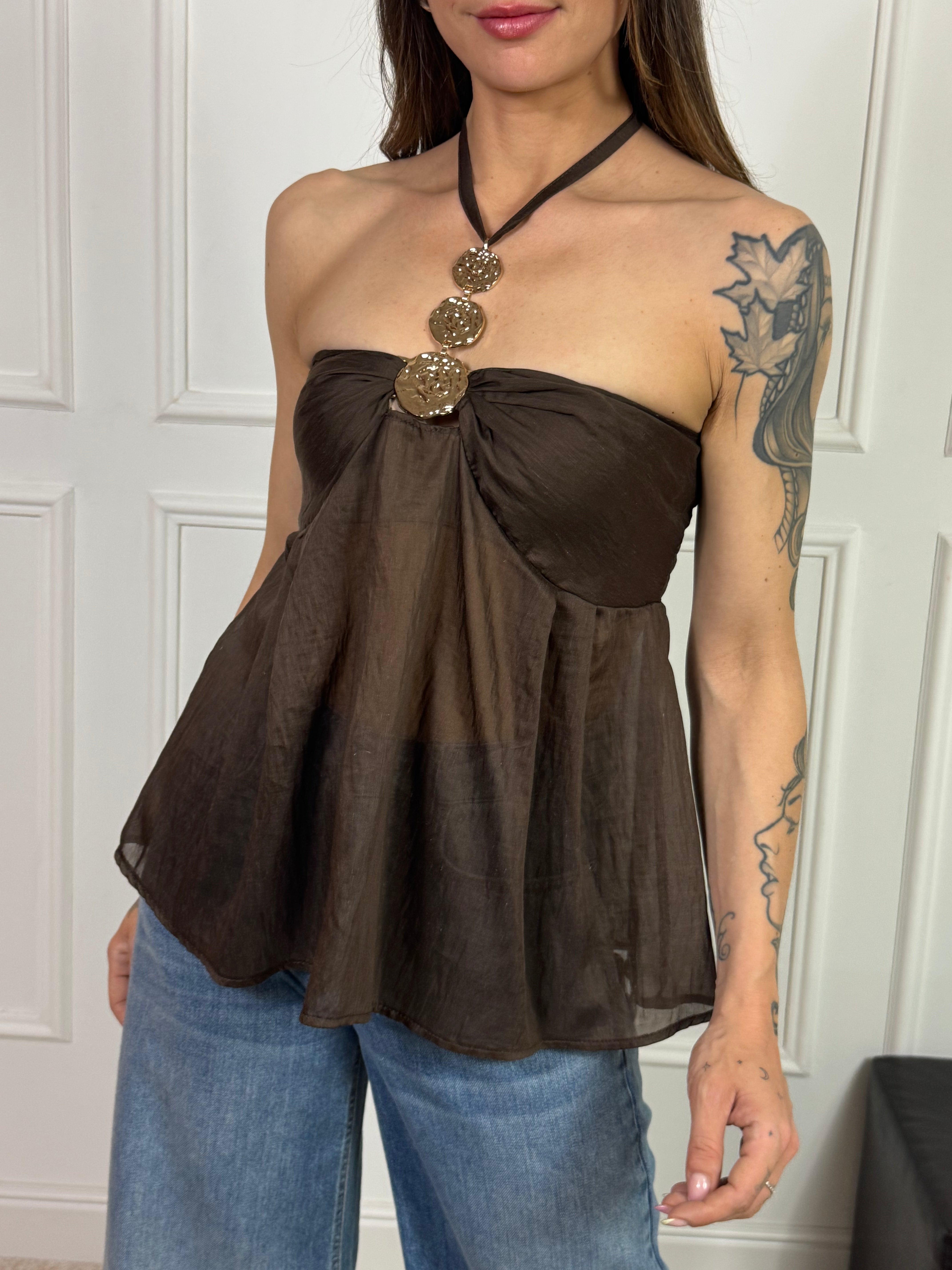 TOP Rinascimento con ornamento in metallo