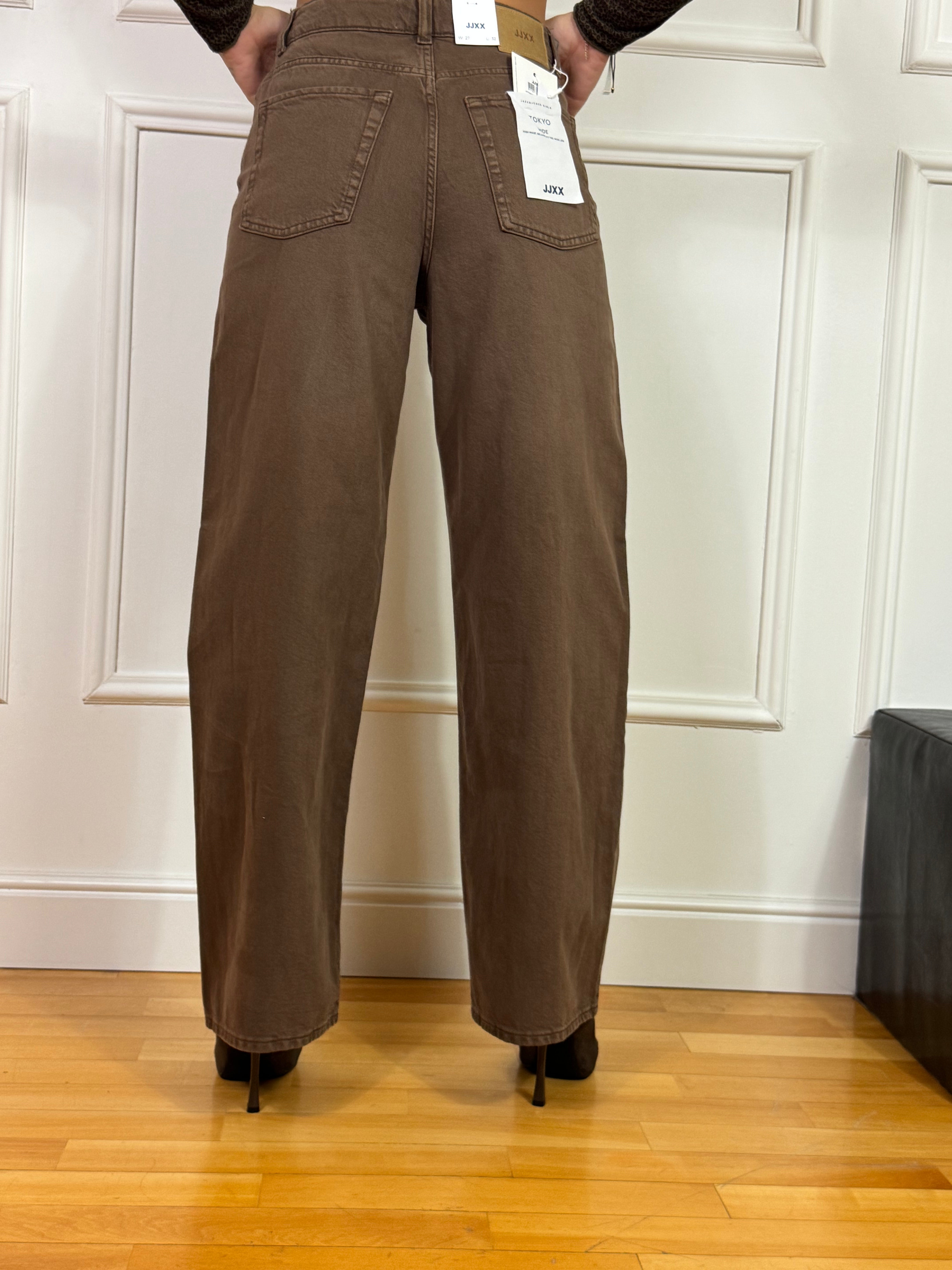 Jeans JJXX TOKYO WIDE - lavaggio CHOCOLATE BROWN