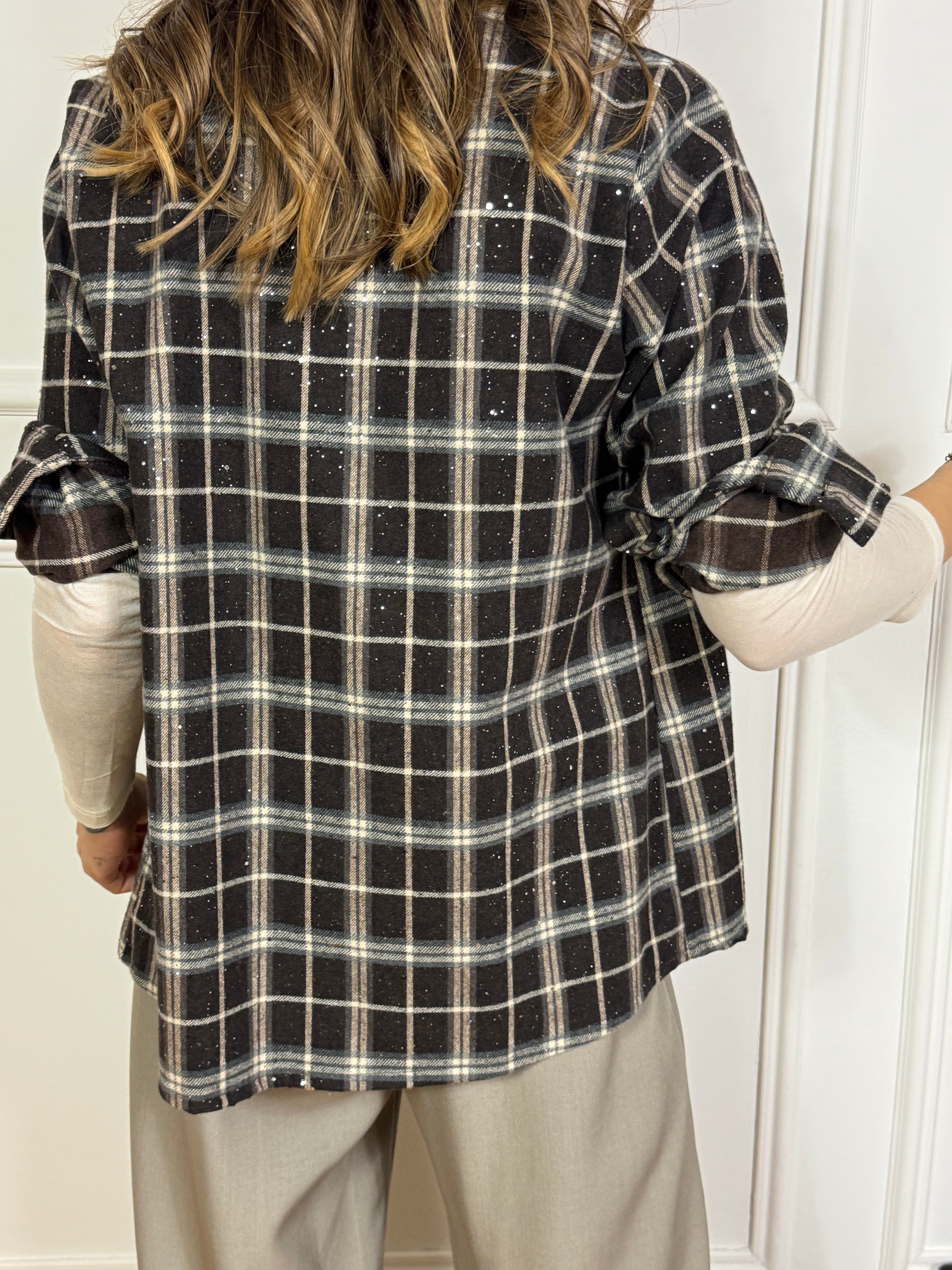 Camicia in flanella Victoria ILMH SCOZZESE CON MICRO PUNTI LUCE