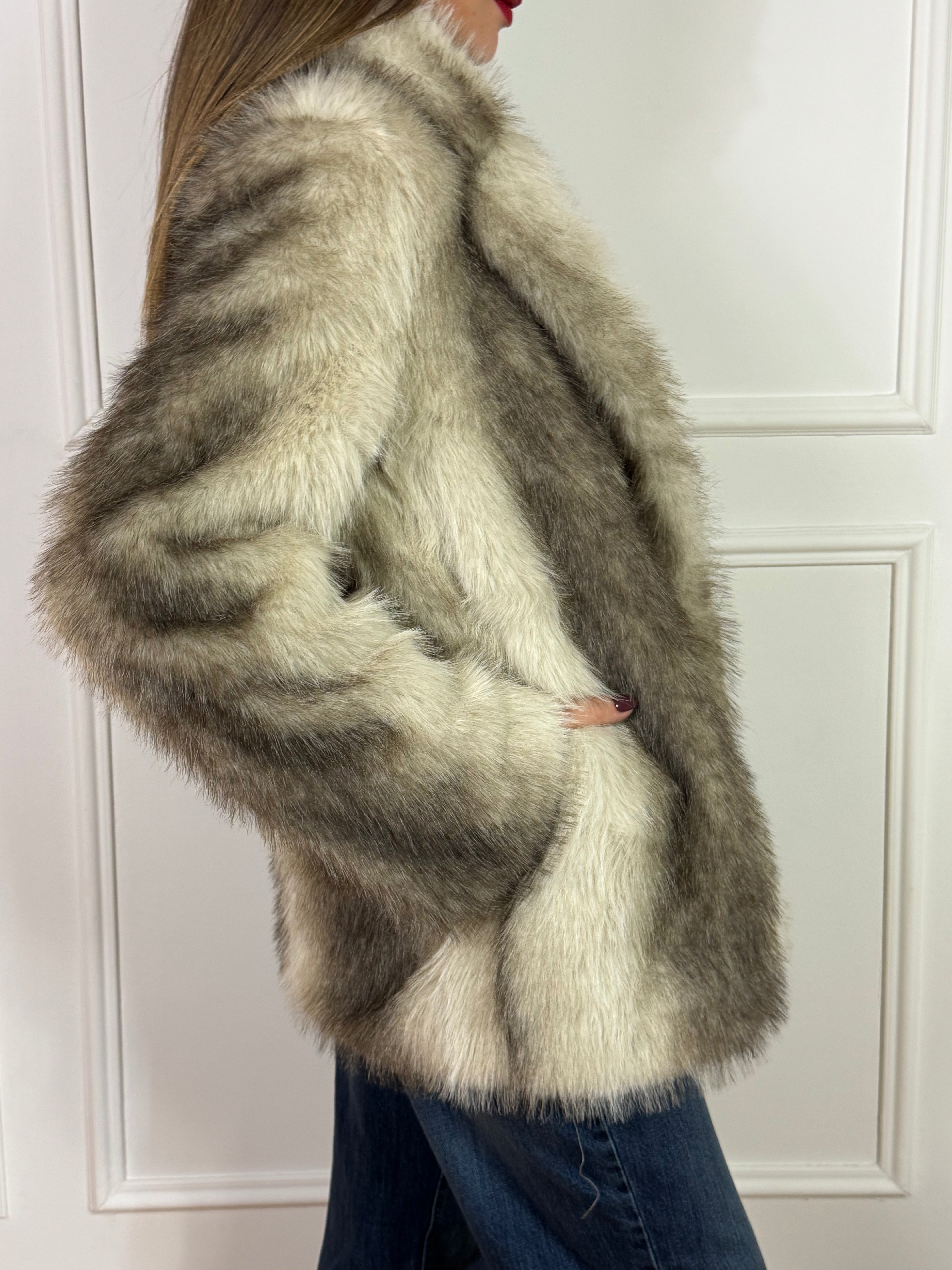 Giacca JJXX ECOPELLICCIA EMMI - FEATHER GREY