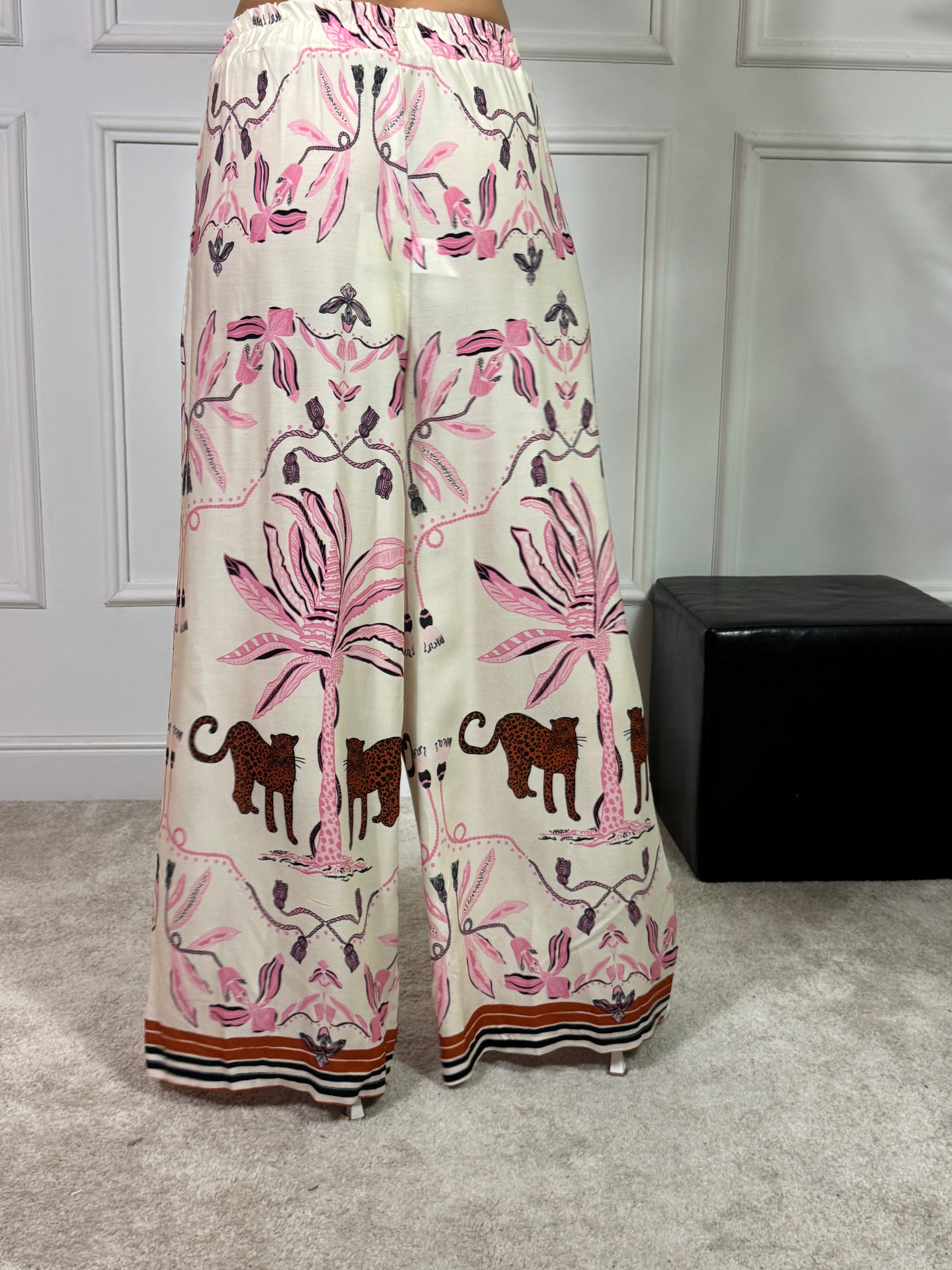 PANTALONE PALAZZO Kikisix LEOPARDI PALME