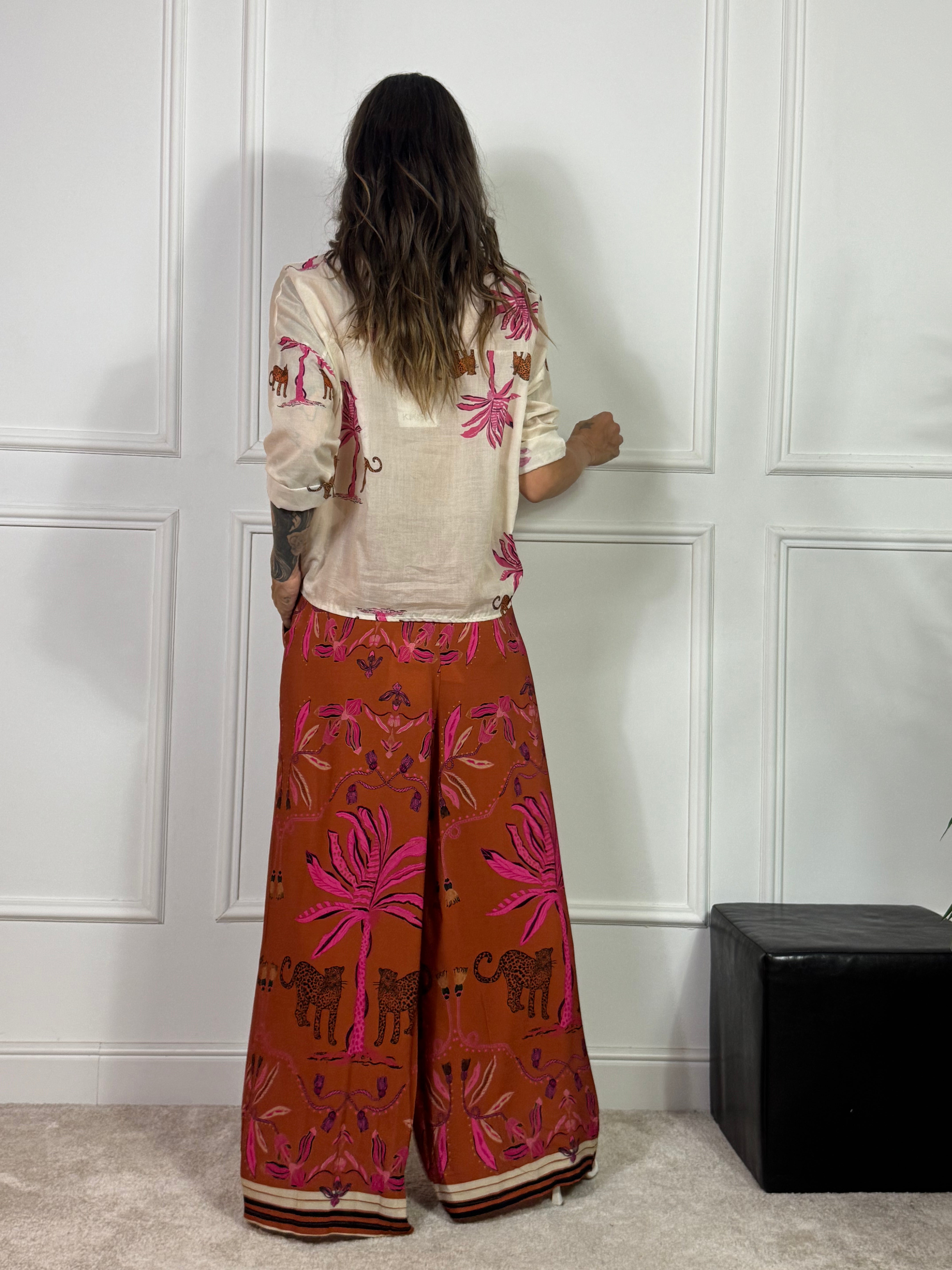 PANTALONE PALAZZO Kikisix LEOPARDI PALME