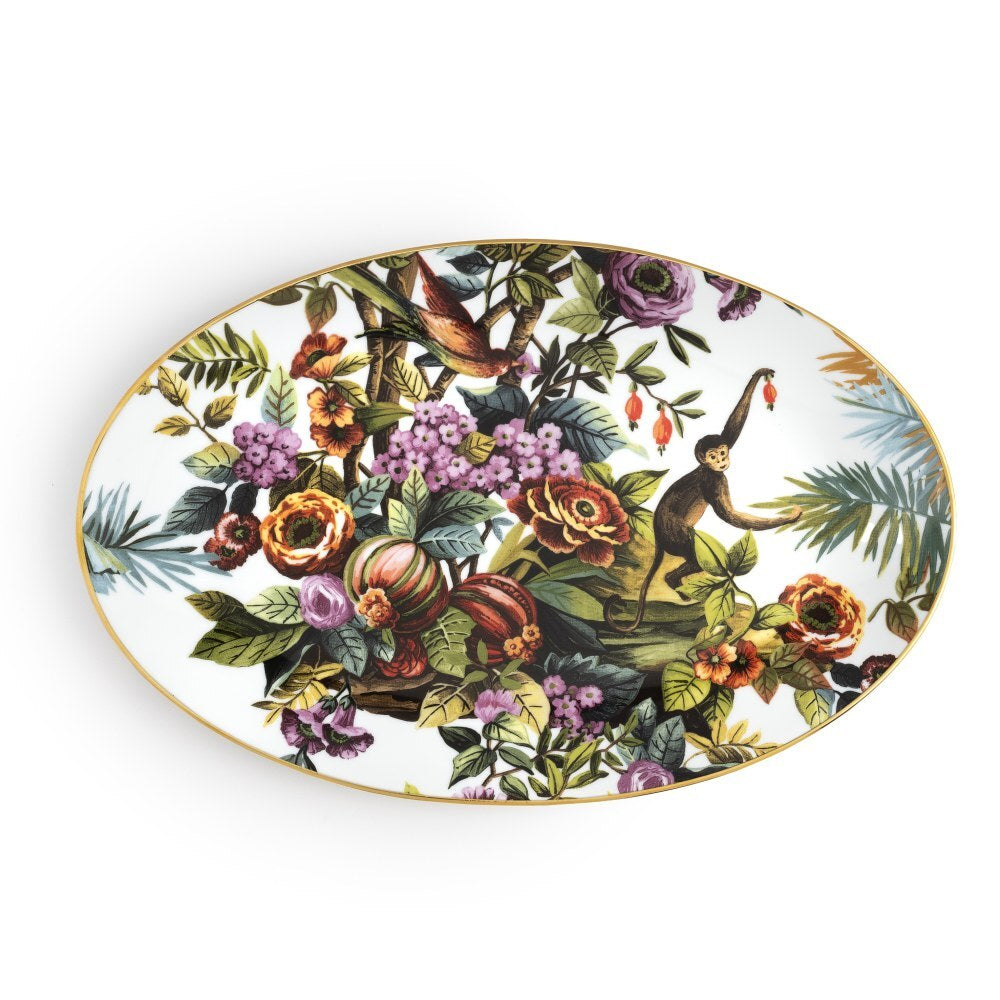 Piatto ovale 36 JUNGLE WHITE
