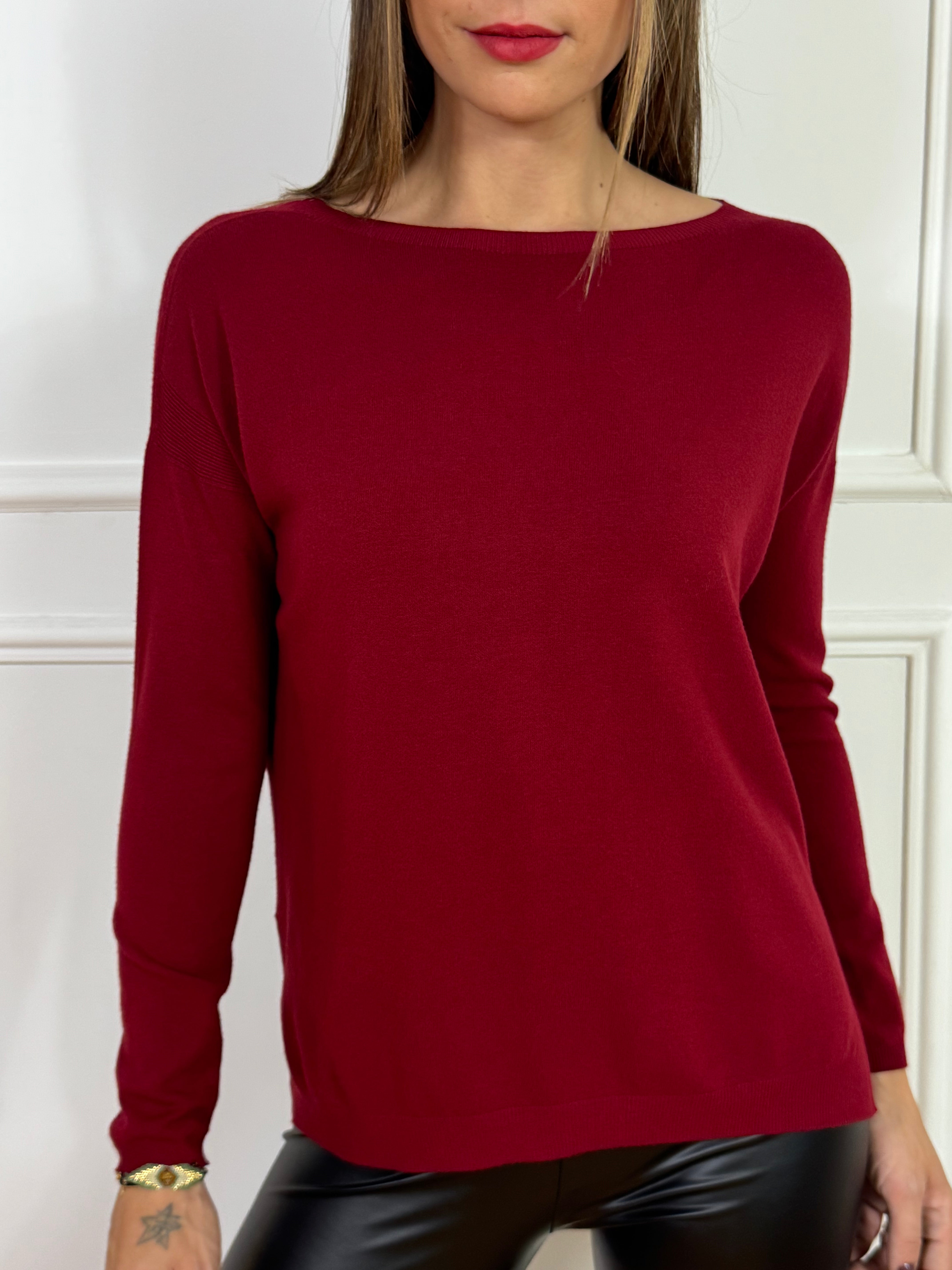 Maglia SOTTILE Kontatto SPACCHI LATERALI SCOLLO BARCHETTA