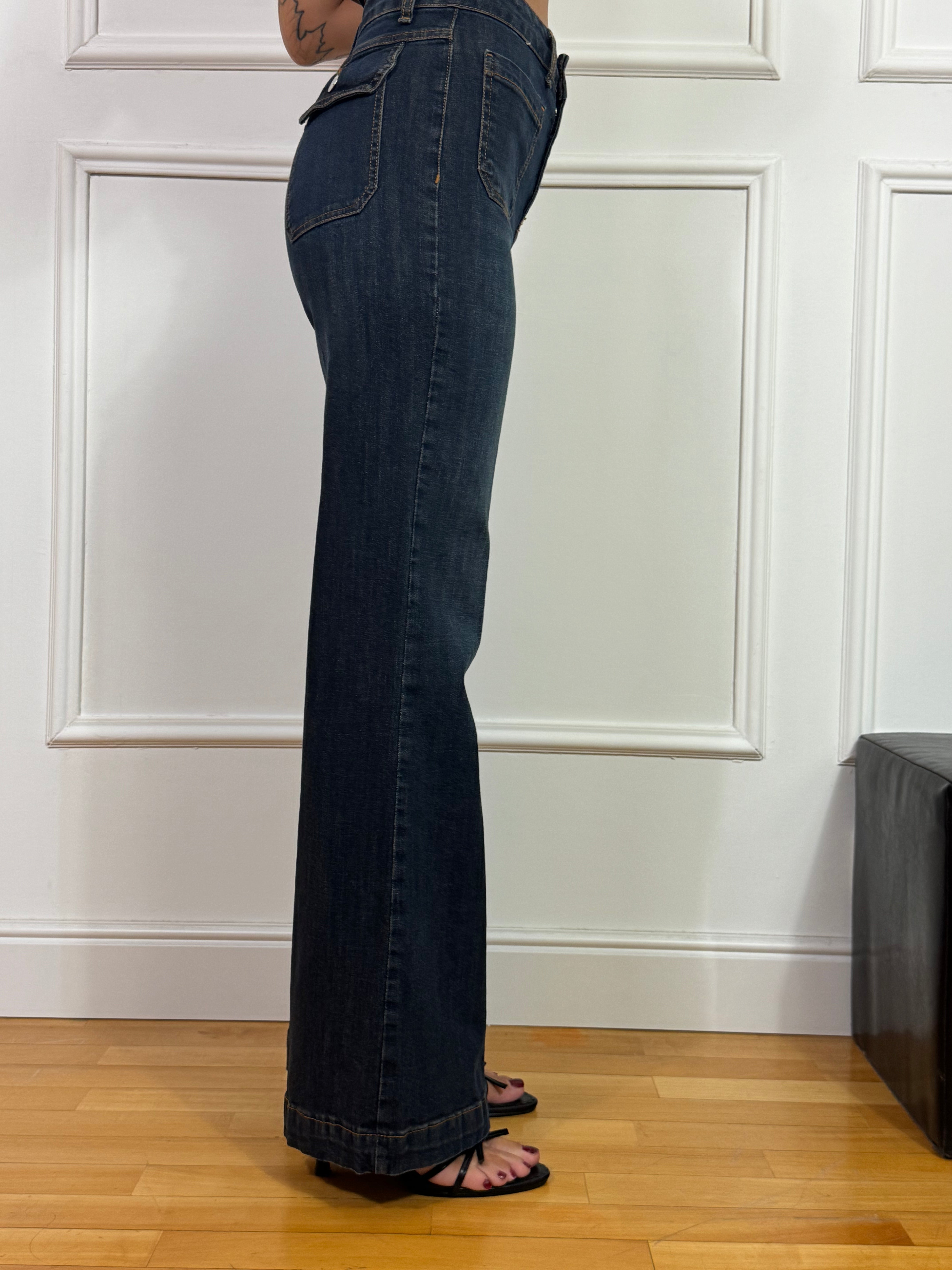 Jeans gamba dritta con taschini Susy Mix lavaggio scuro