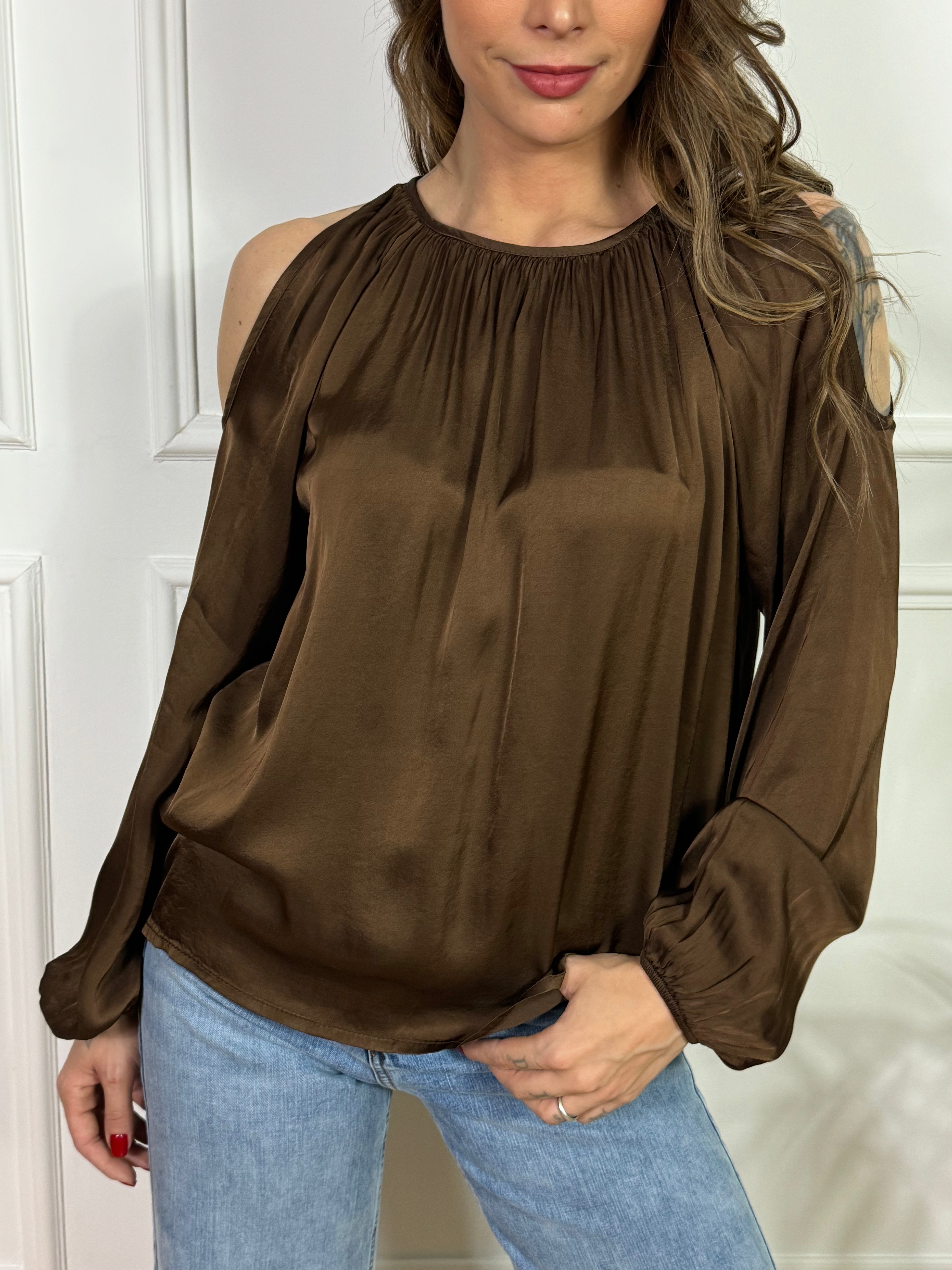 Casacca in raso Susy Mix cut-out spalle
