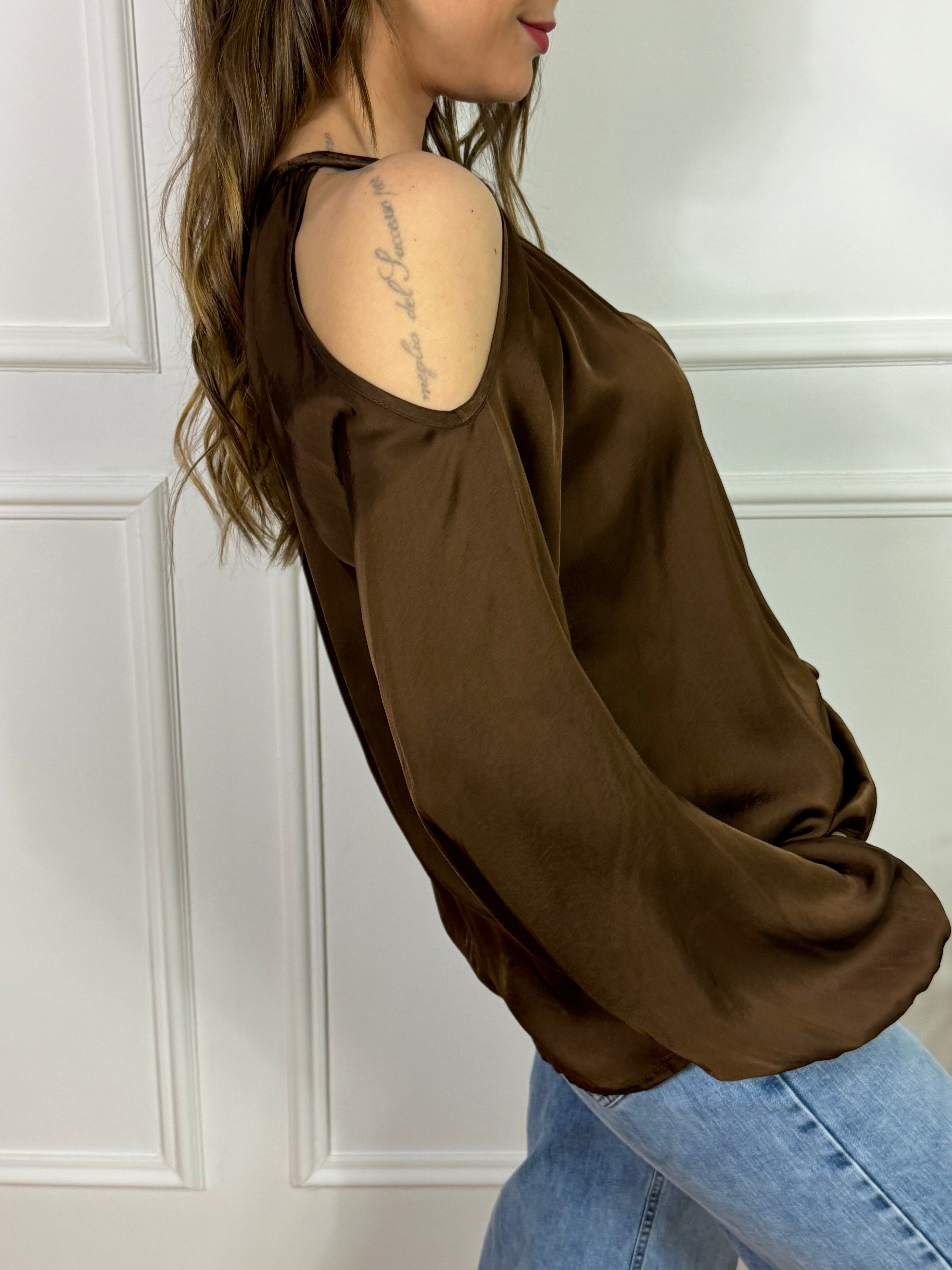 Casacca in raso Susy Mix cut-out spalle