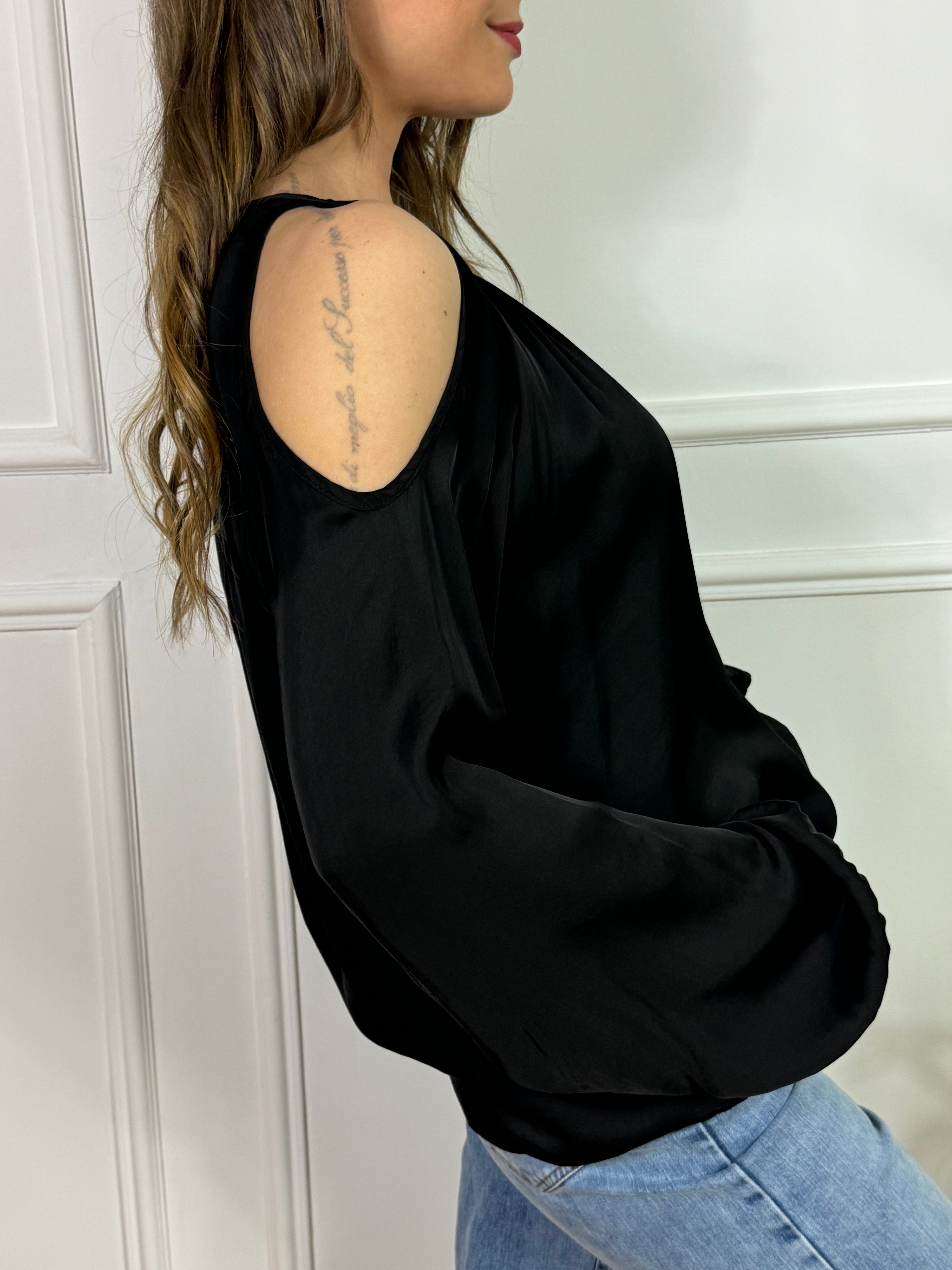 Casacca in raso Susy Mix cut-out spalle