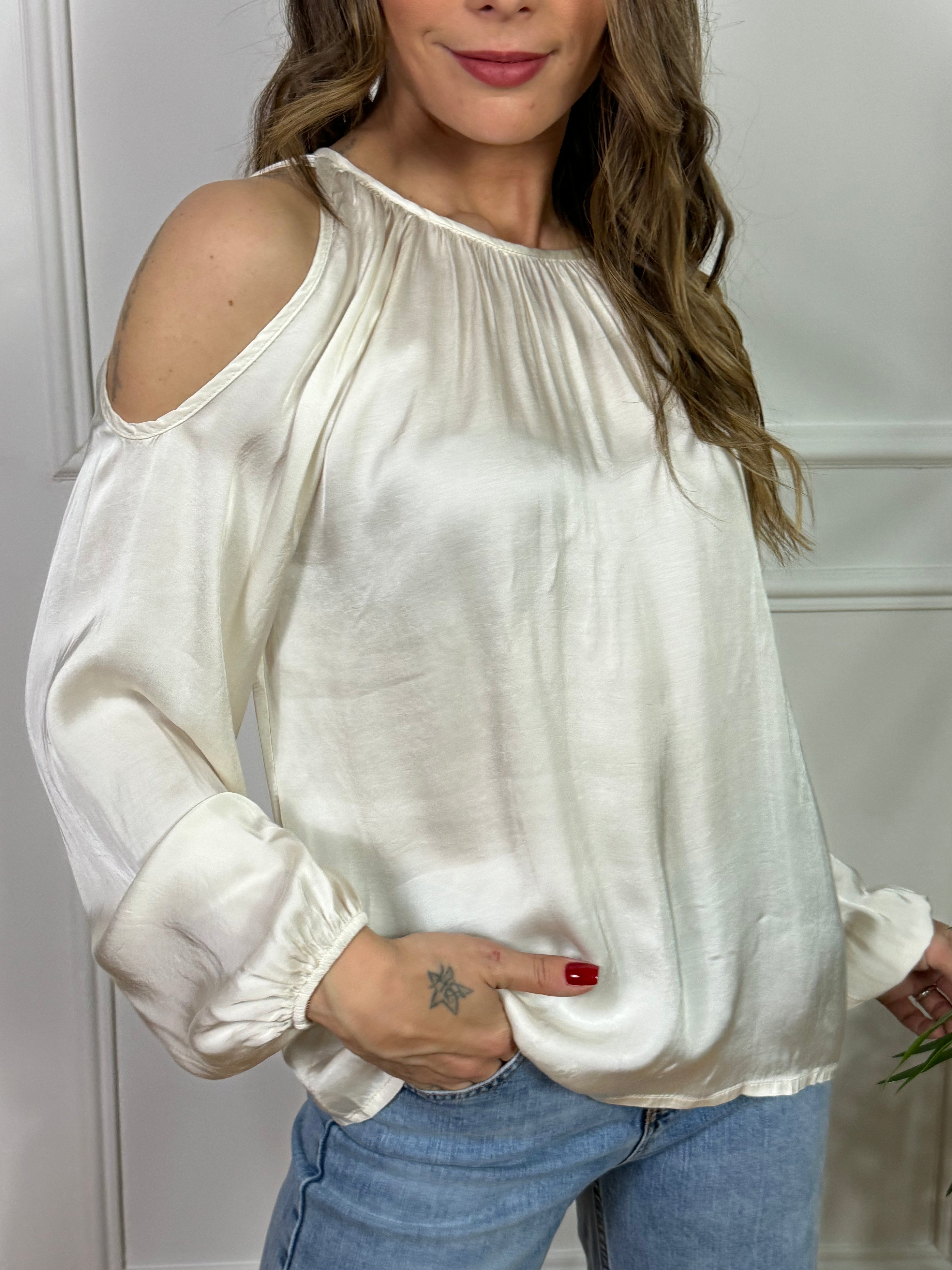 Casacca in raso Susy Mix cut-out spalle