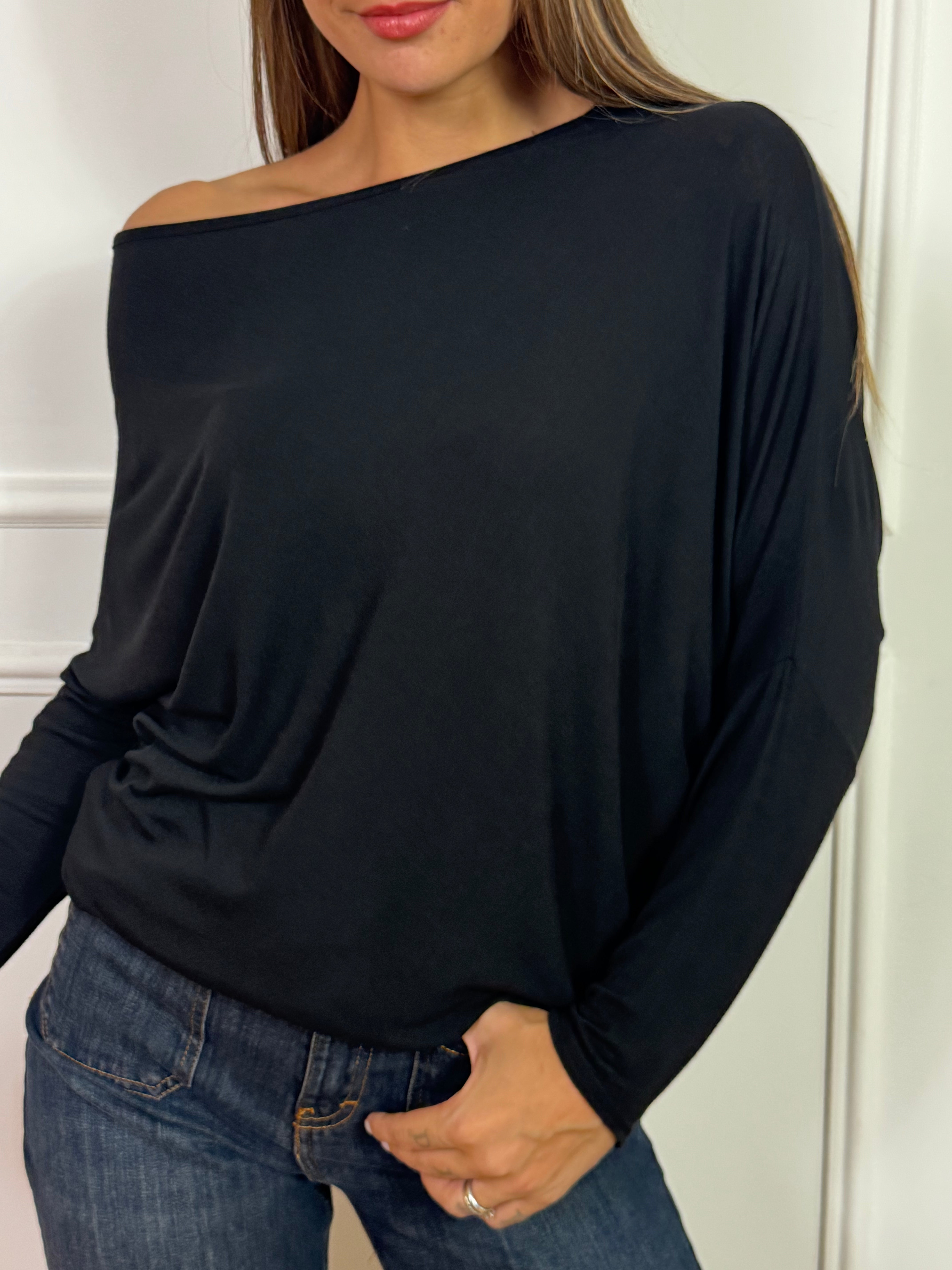 Maxi maglia Susy Mix fondo asimmetrico manica pipistrello