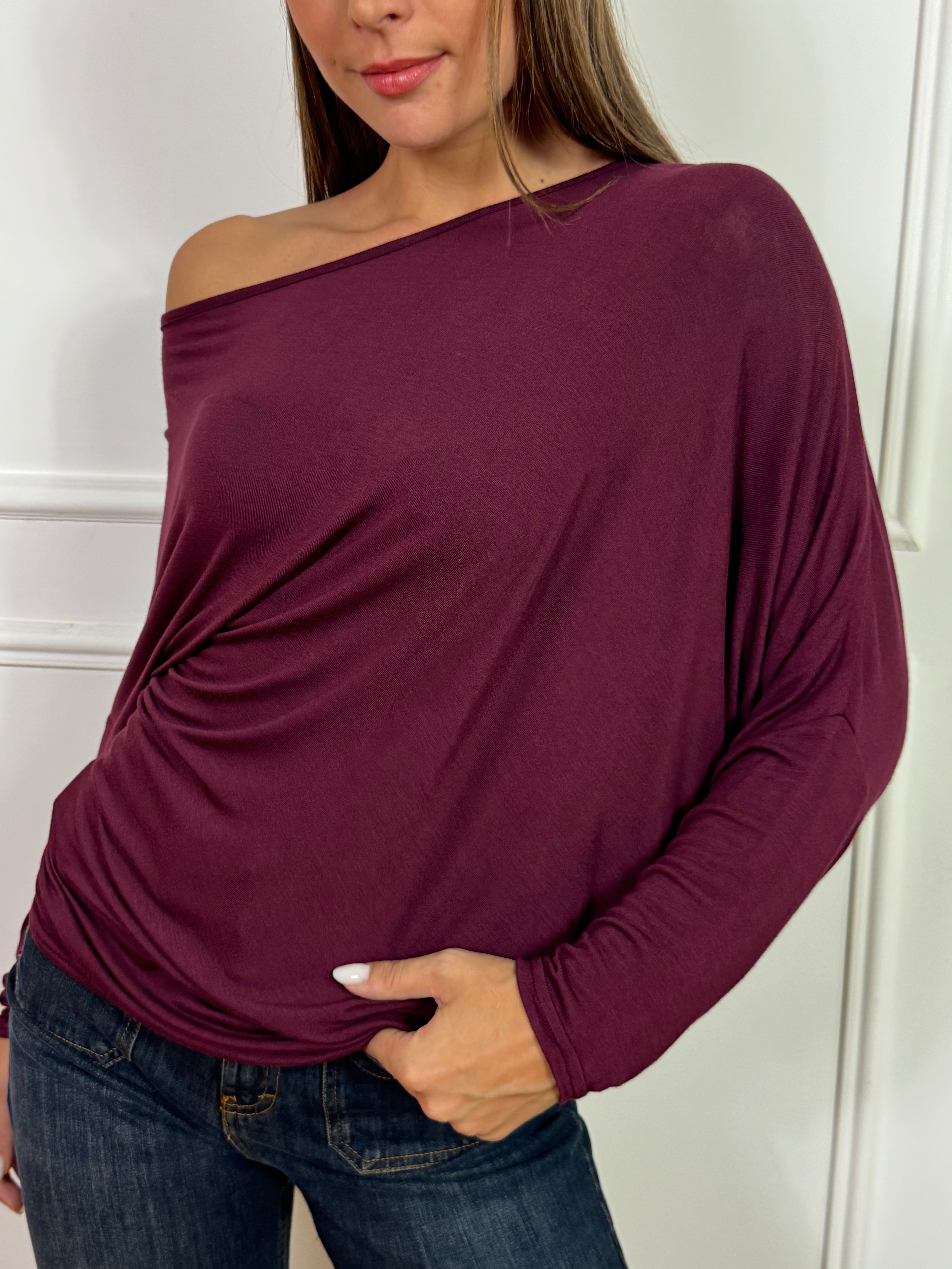 Maxi maglia Susy Mix fondo asimmetrico manica pipistrello