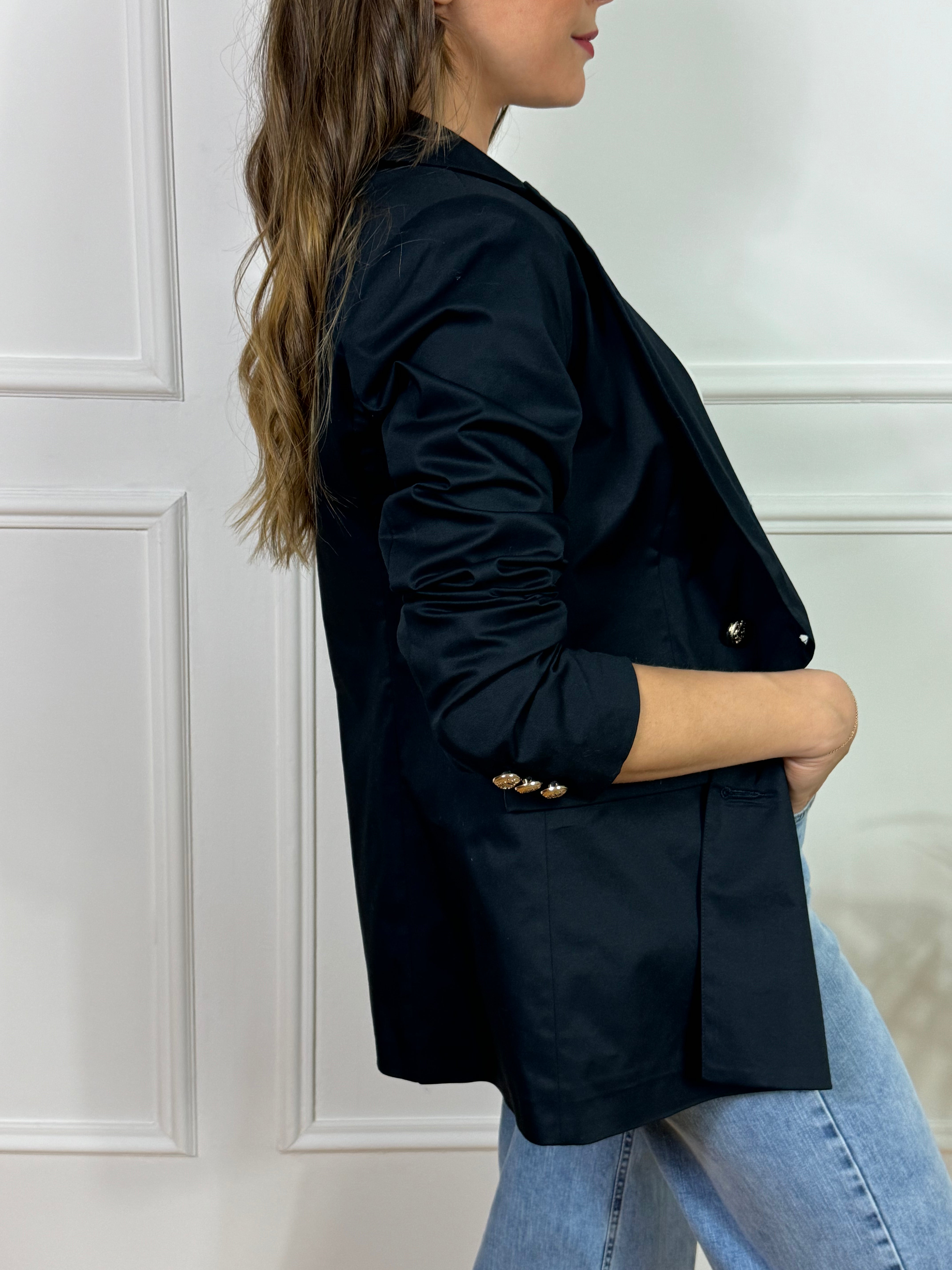 Giacca blazer in cotone Susy Mix con patch braccio