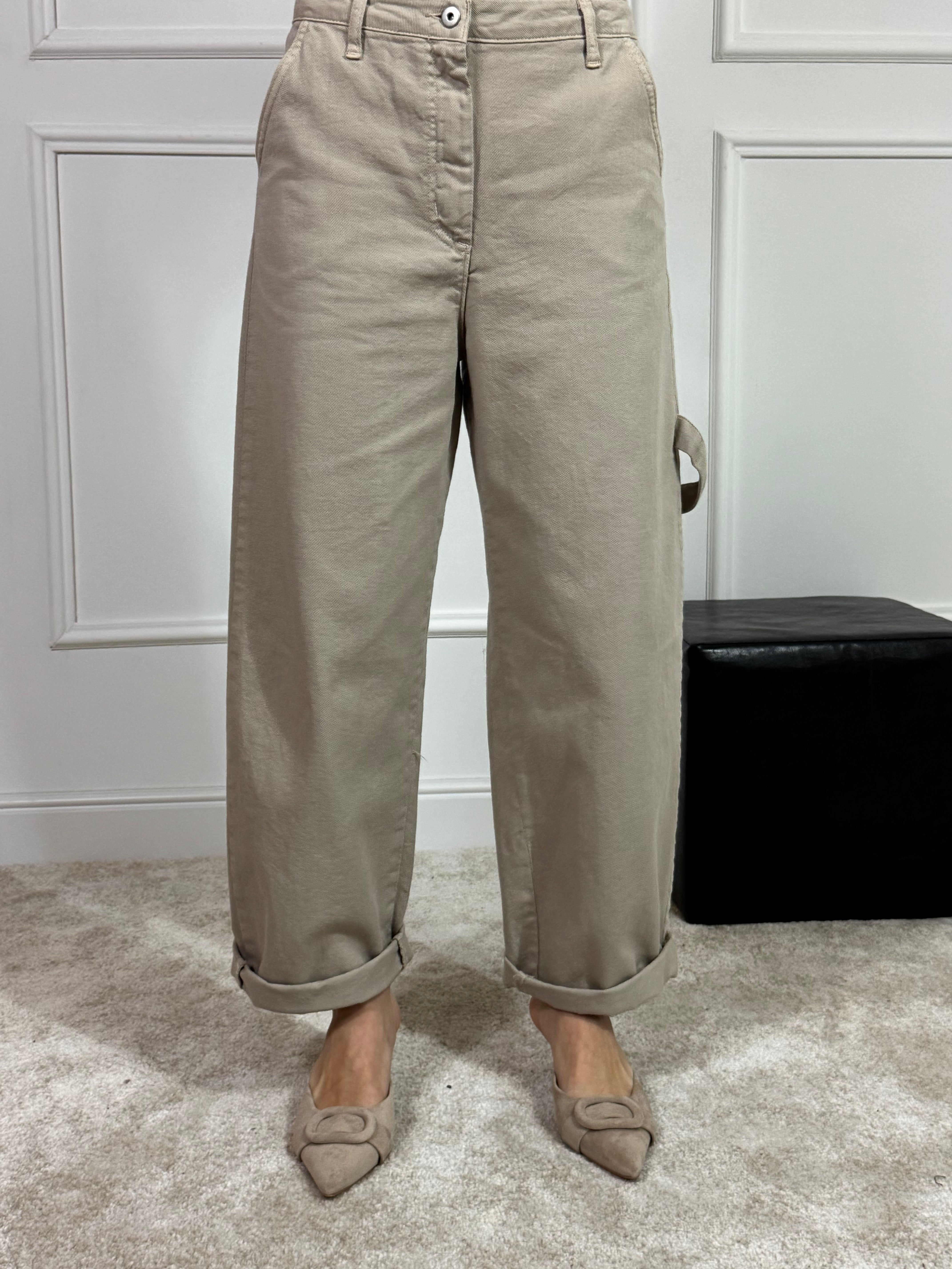 Pantalone jeans oversize Kikisix bull cargo SABBIA
