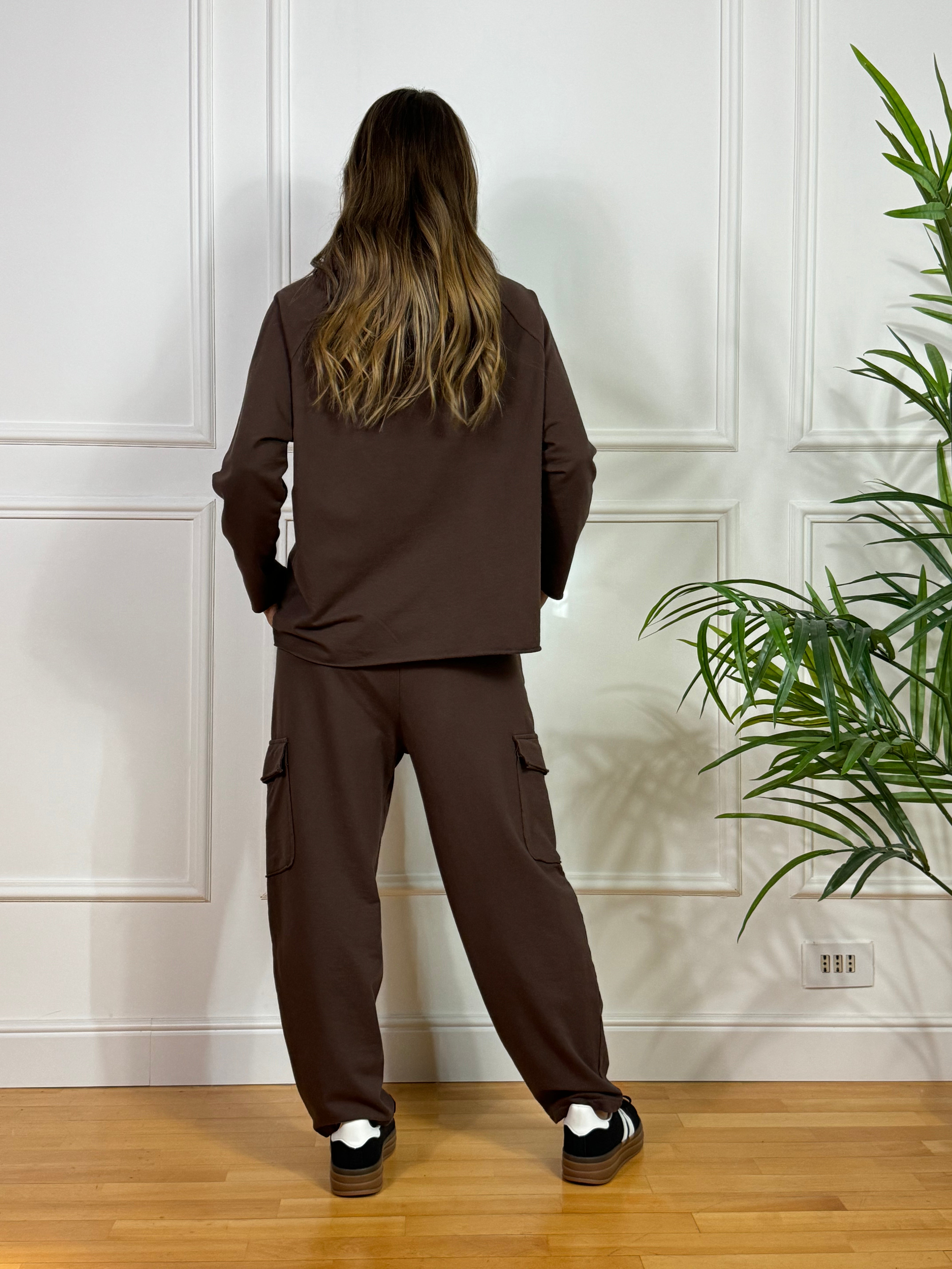 COMPLETO TUTA leggero Susy Mix PANTALONE CARGO + FELPA CAPPUCCIO