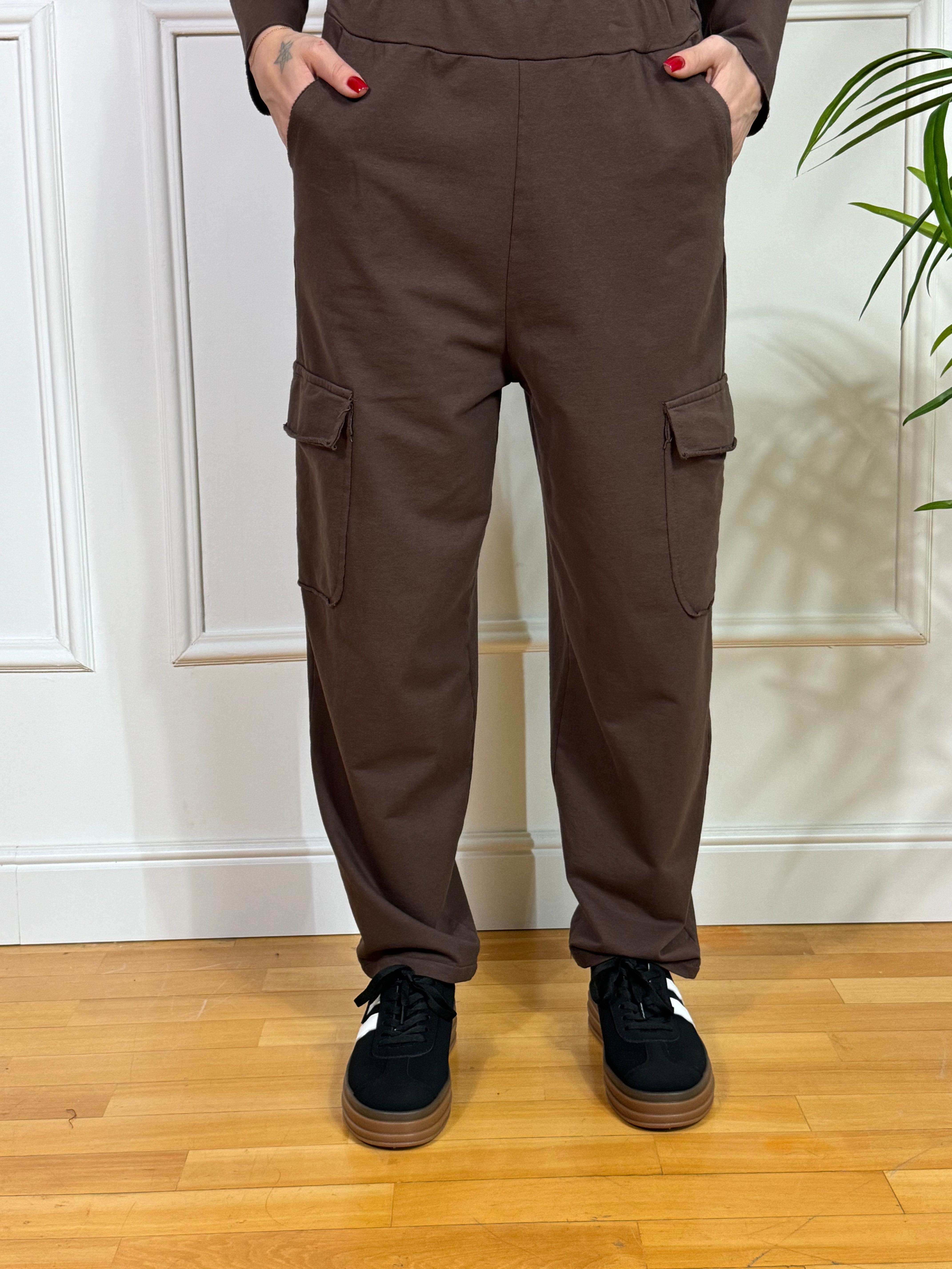 COMPLETO TUTA leggero Susy Mix PANTALONE CARGO + FELPA CAPPUCCIO