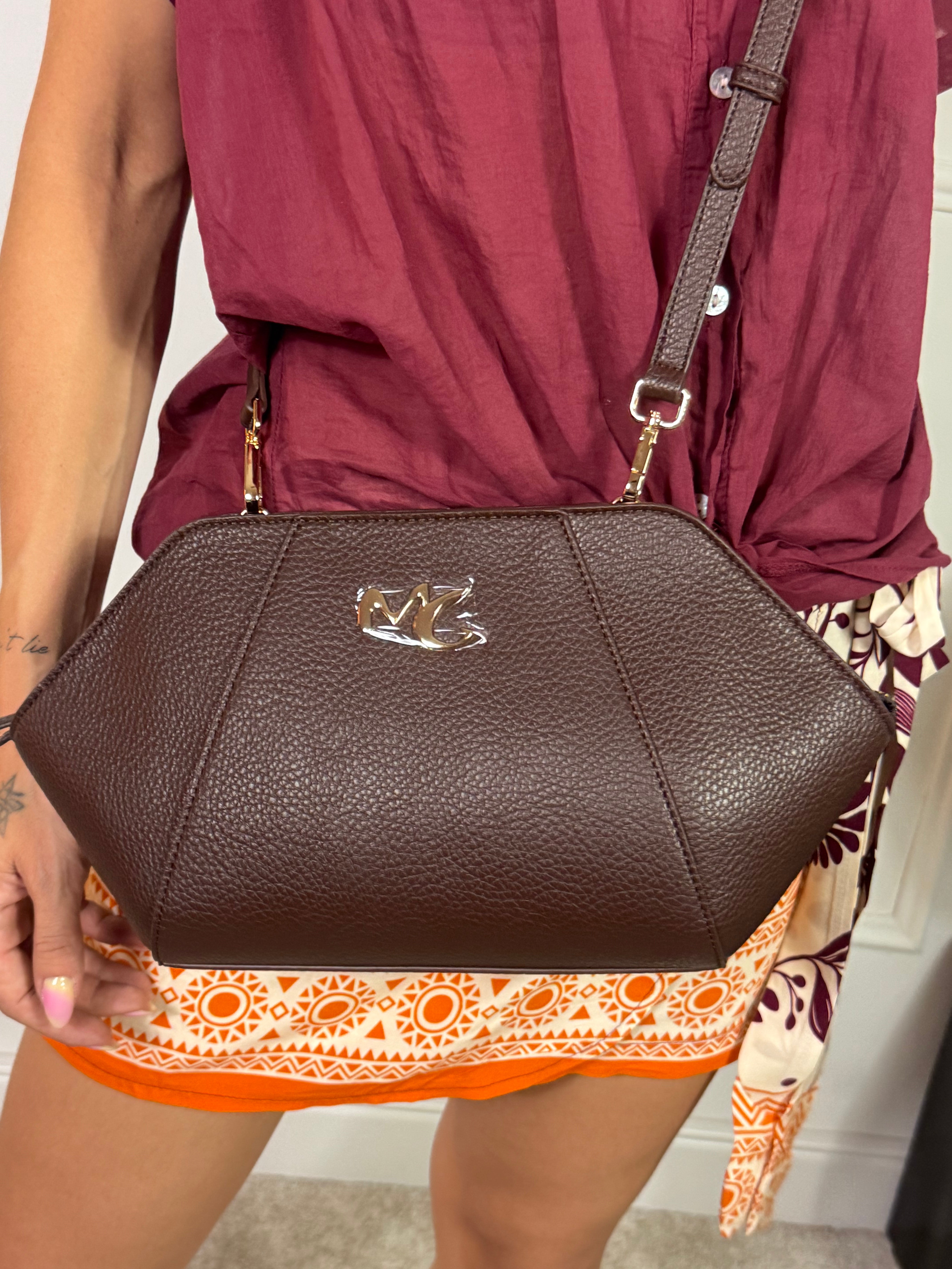 Borsa Tracolla pochette esagonale Manila Grace con zip