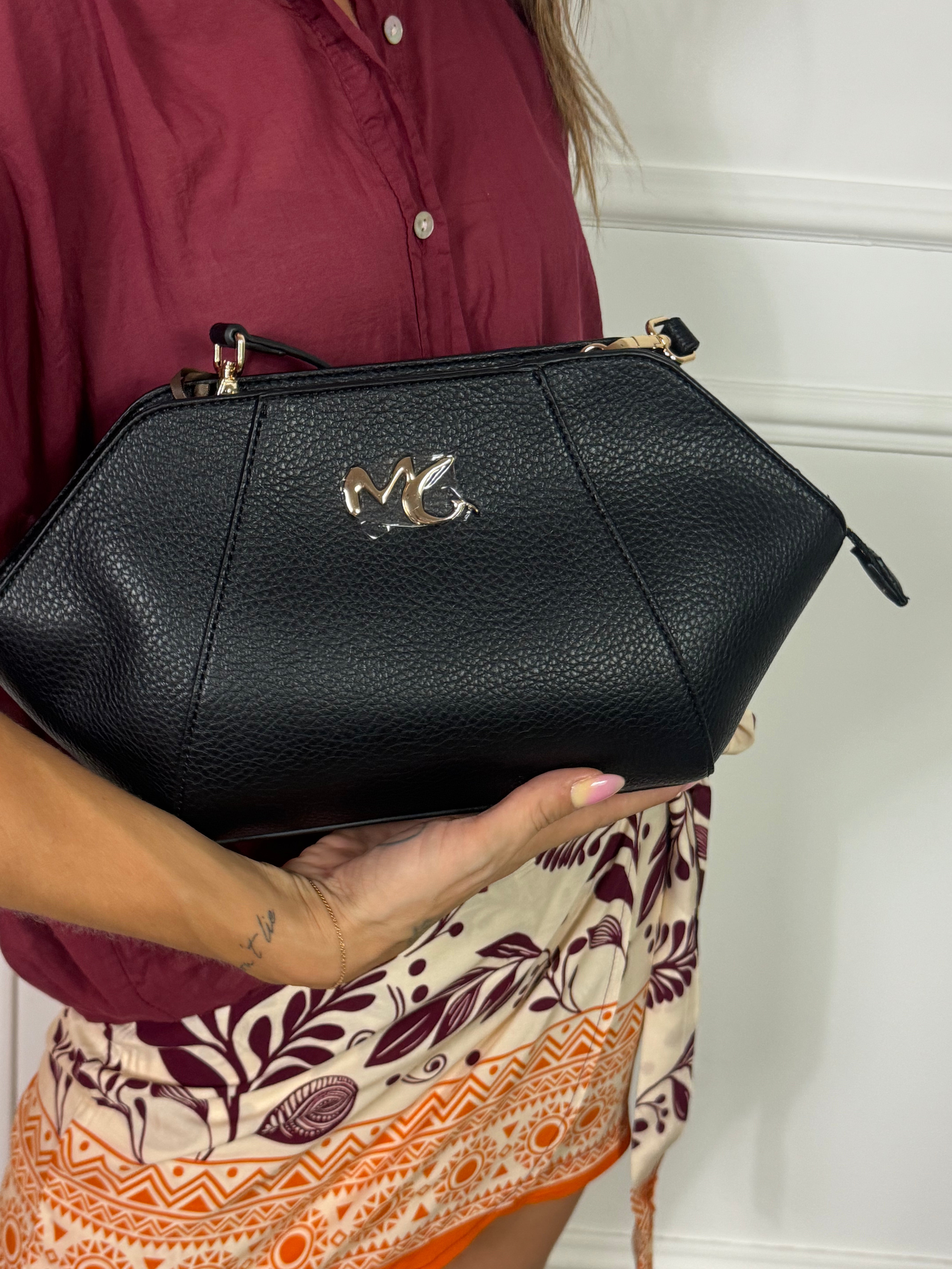 Borsa Tracolla pochette esagonale Manila Grace con zip