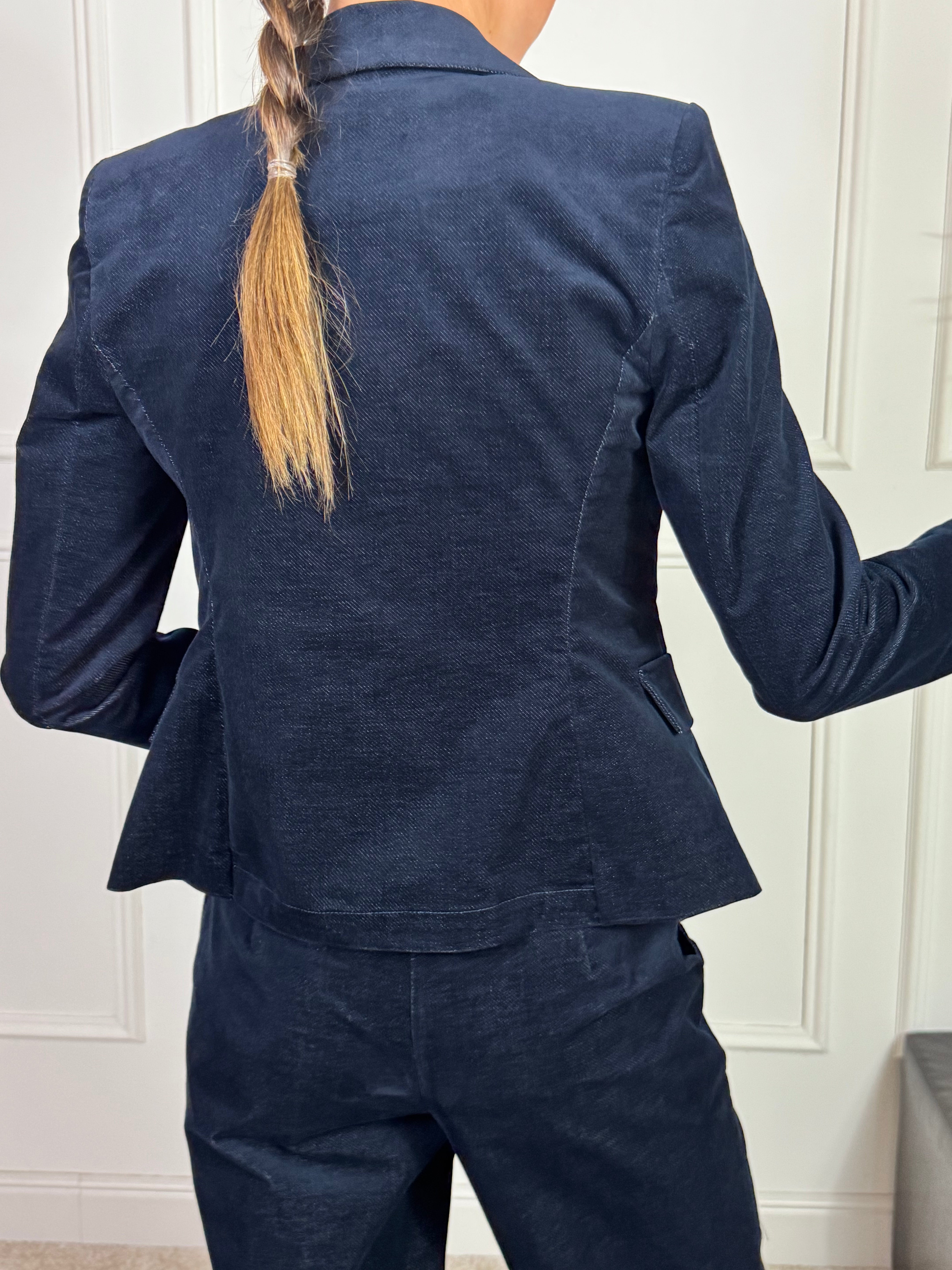 GIACCA BLAZER Rinascimento VELLUTO blu notte bottoni oro