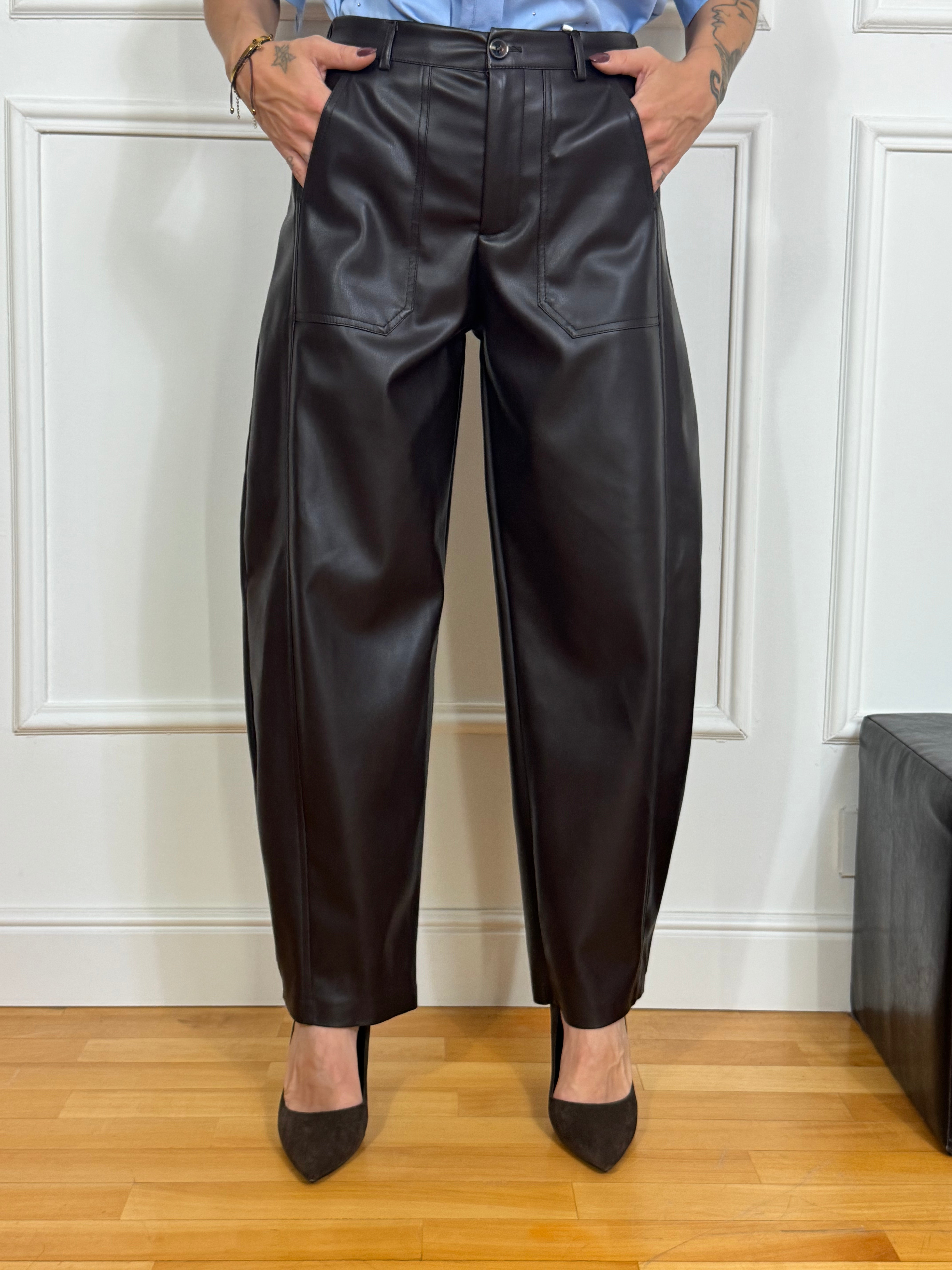 Pantalone in ECOPELLE Susy Mix a OVETTO