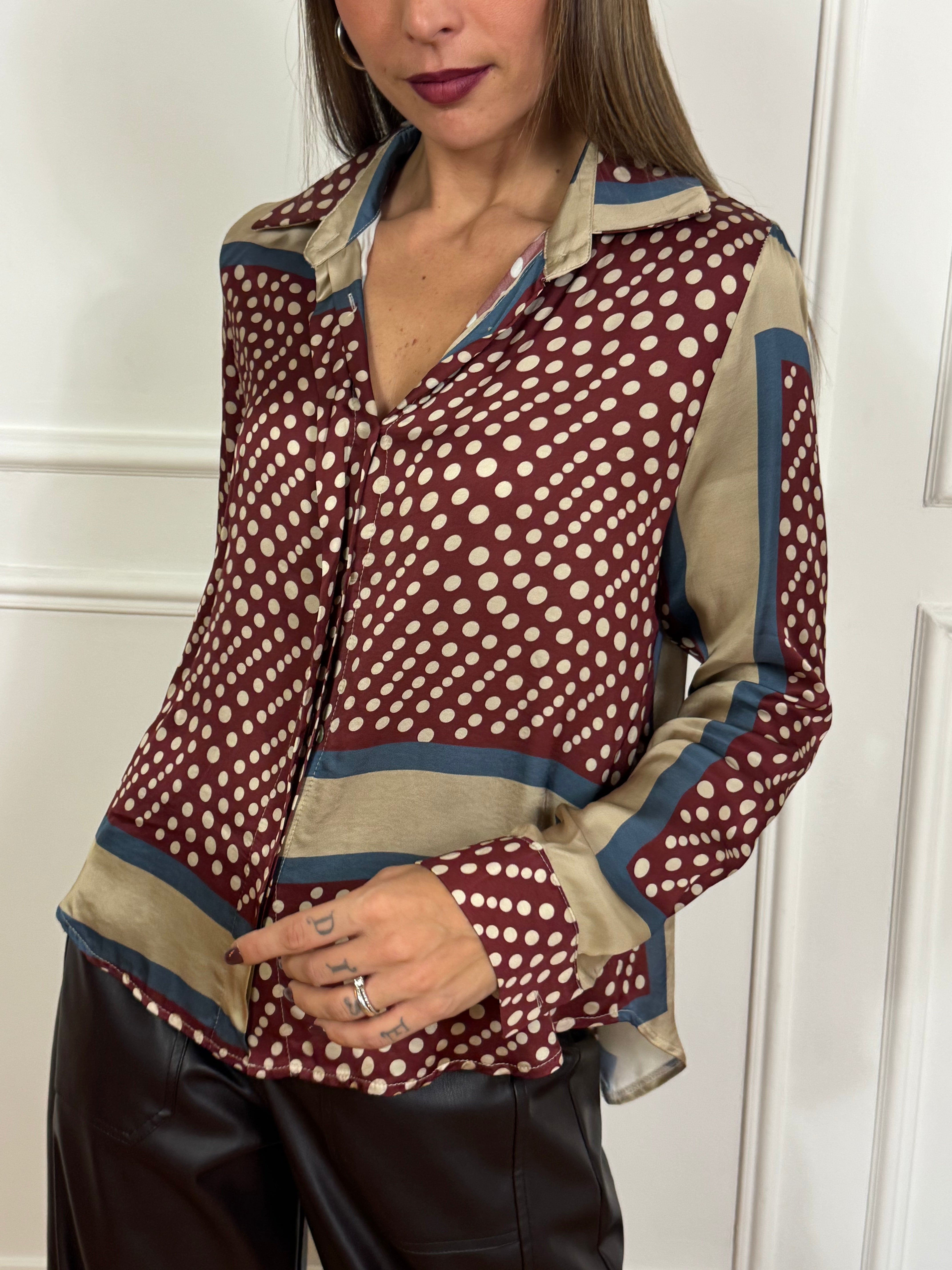 Camicia in viscosa Susy Mix fantasia pois vintage