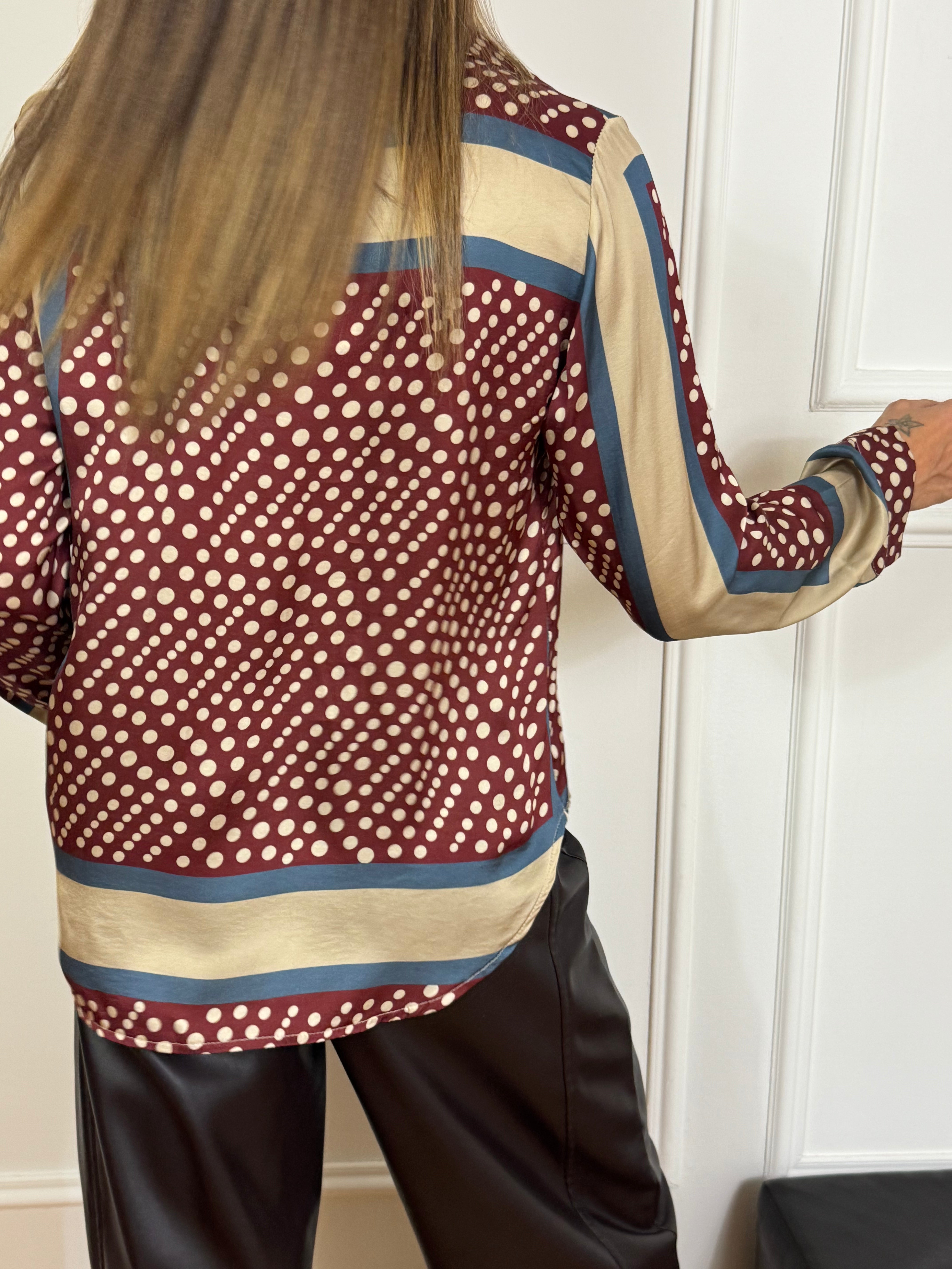 Camicia in viscosa Susy Mix fantasia pois vintage