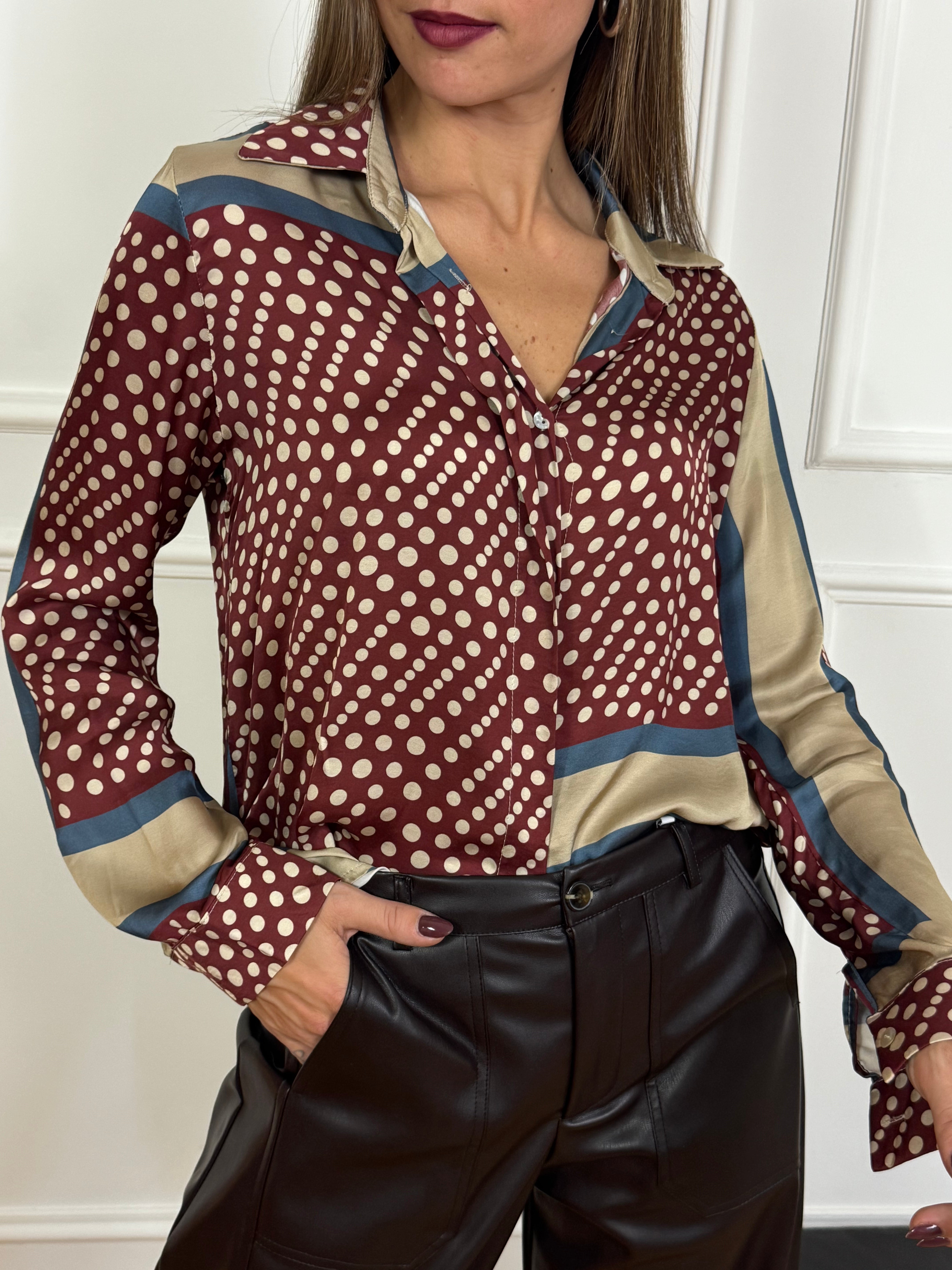 Camicia in viscosa Susy Mix fantasia pois vintage