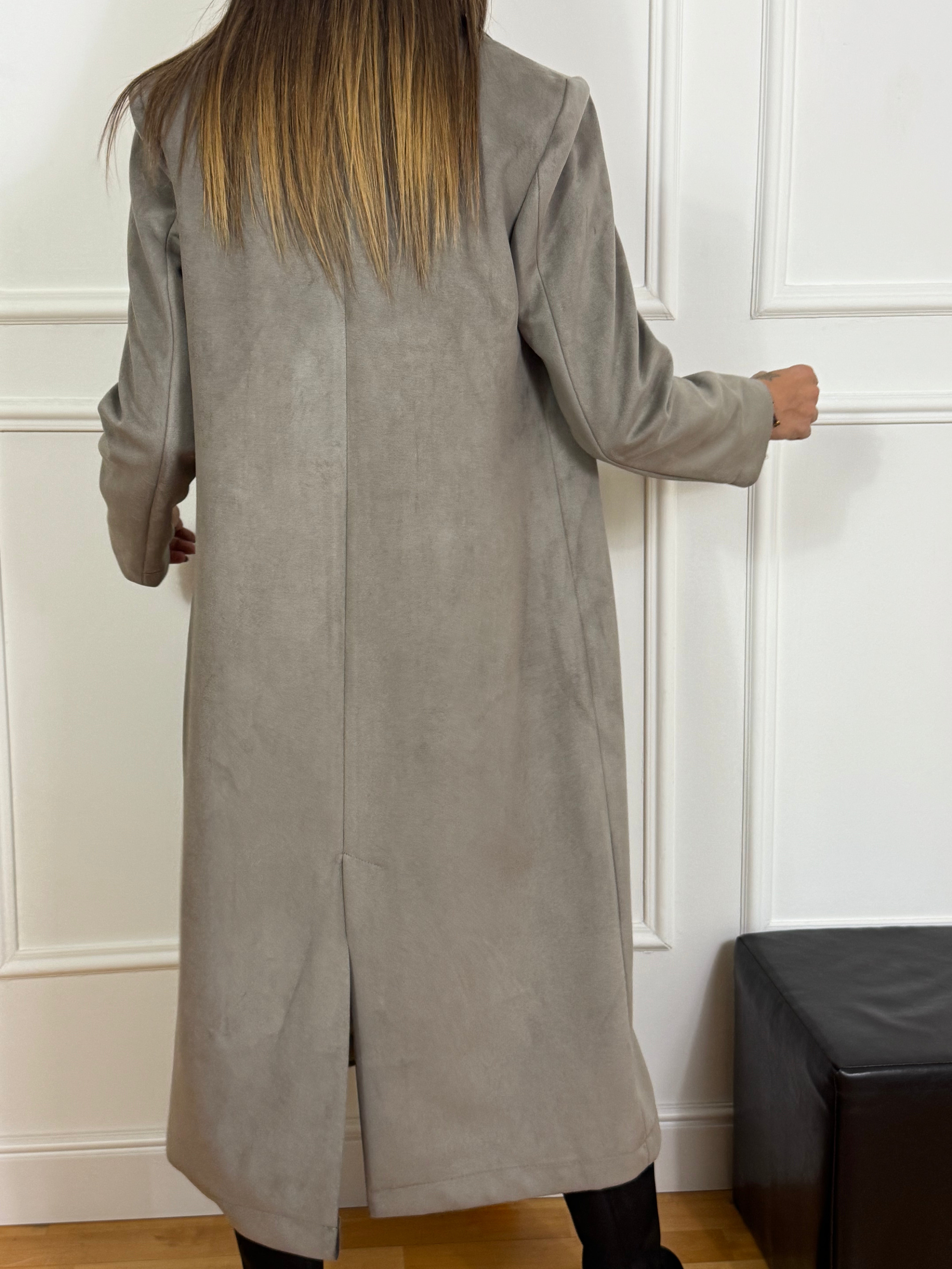 Cappotto scamosciato Susy Mix con frange