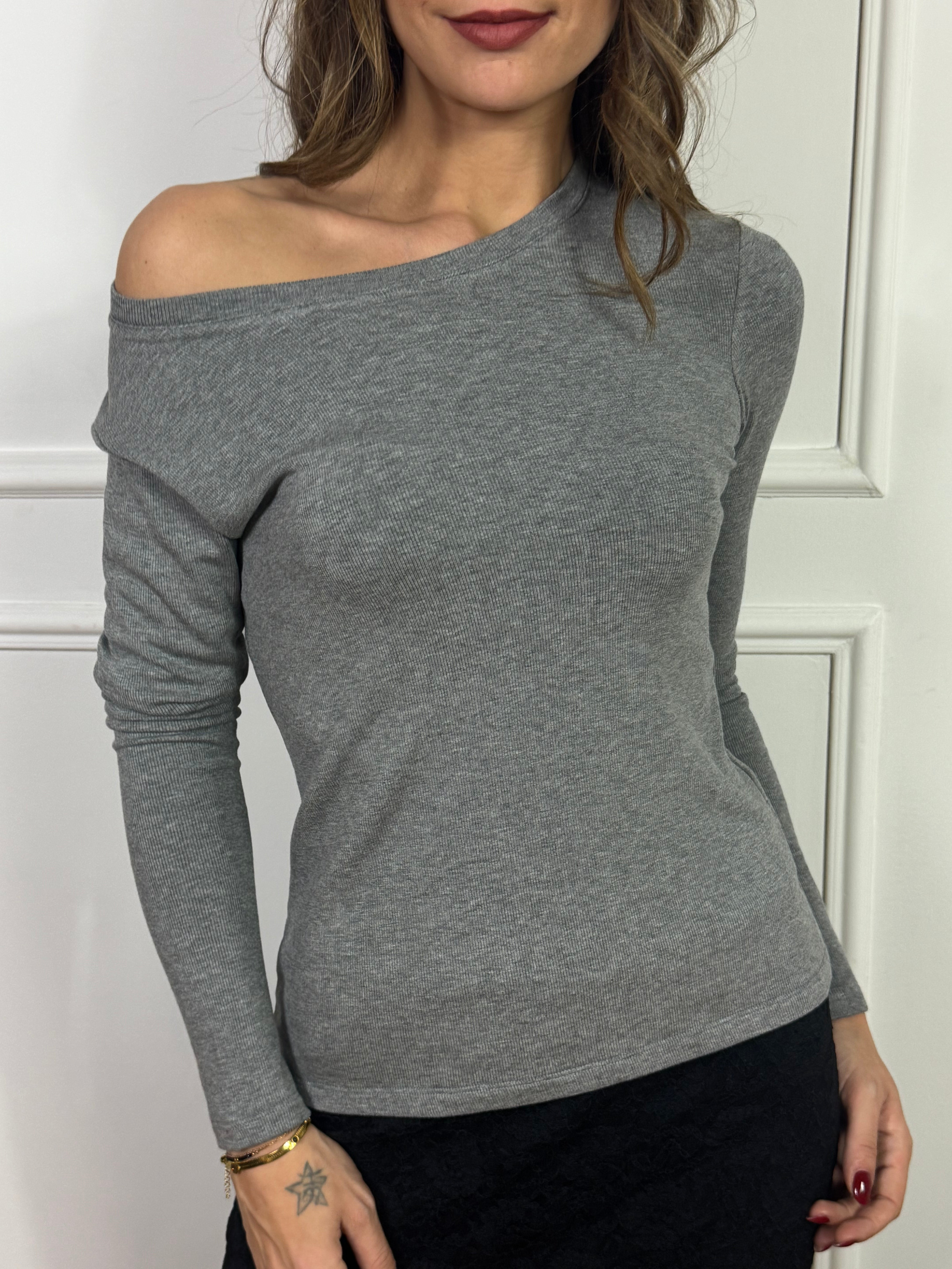 Maglia girocollo manica lunga You Decide basic microcostine