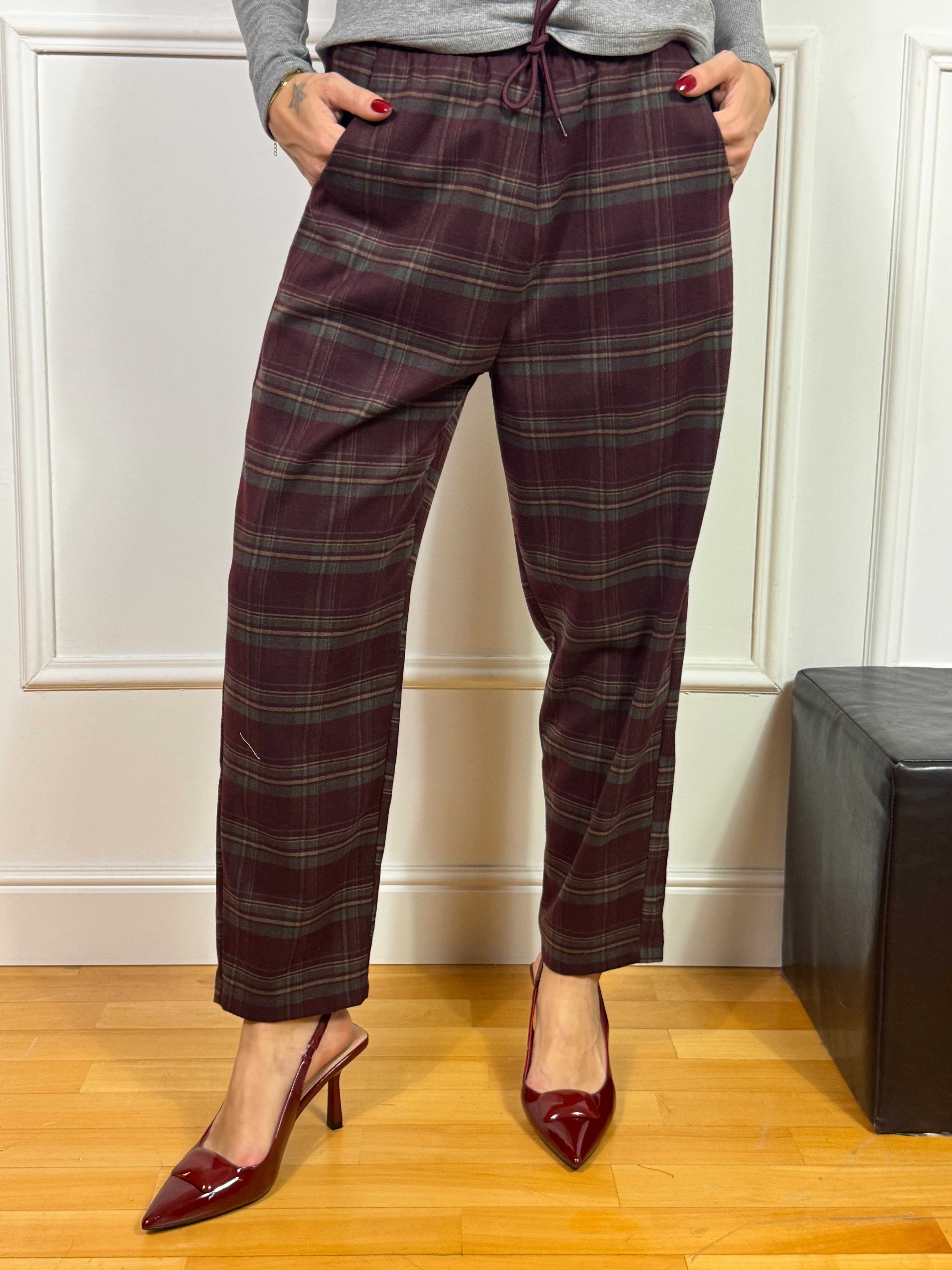 Pantalone carota con coulisse You Decide scozzese