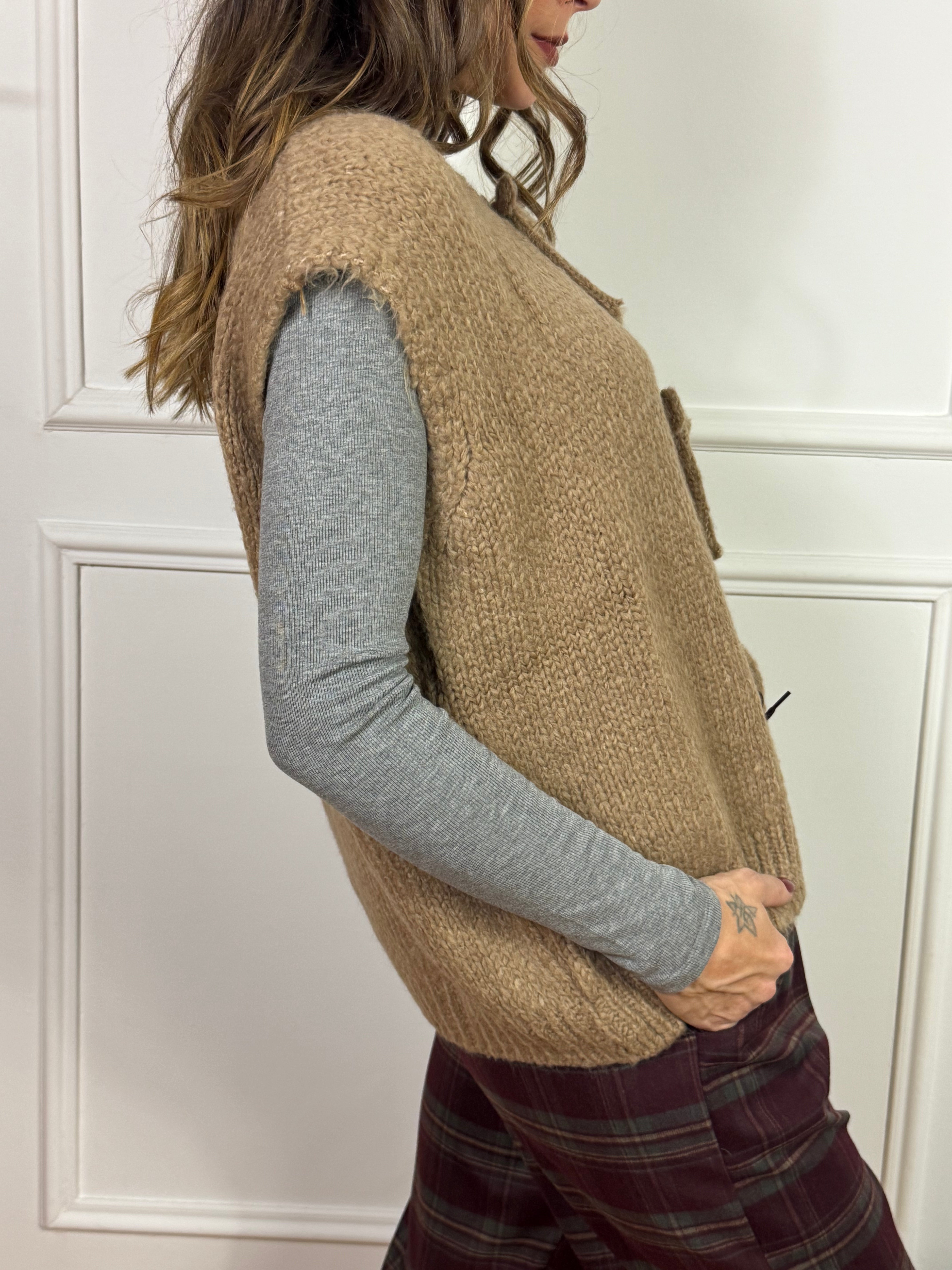 Gilet in maglia misto lana You Decide con laccetti