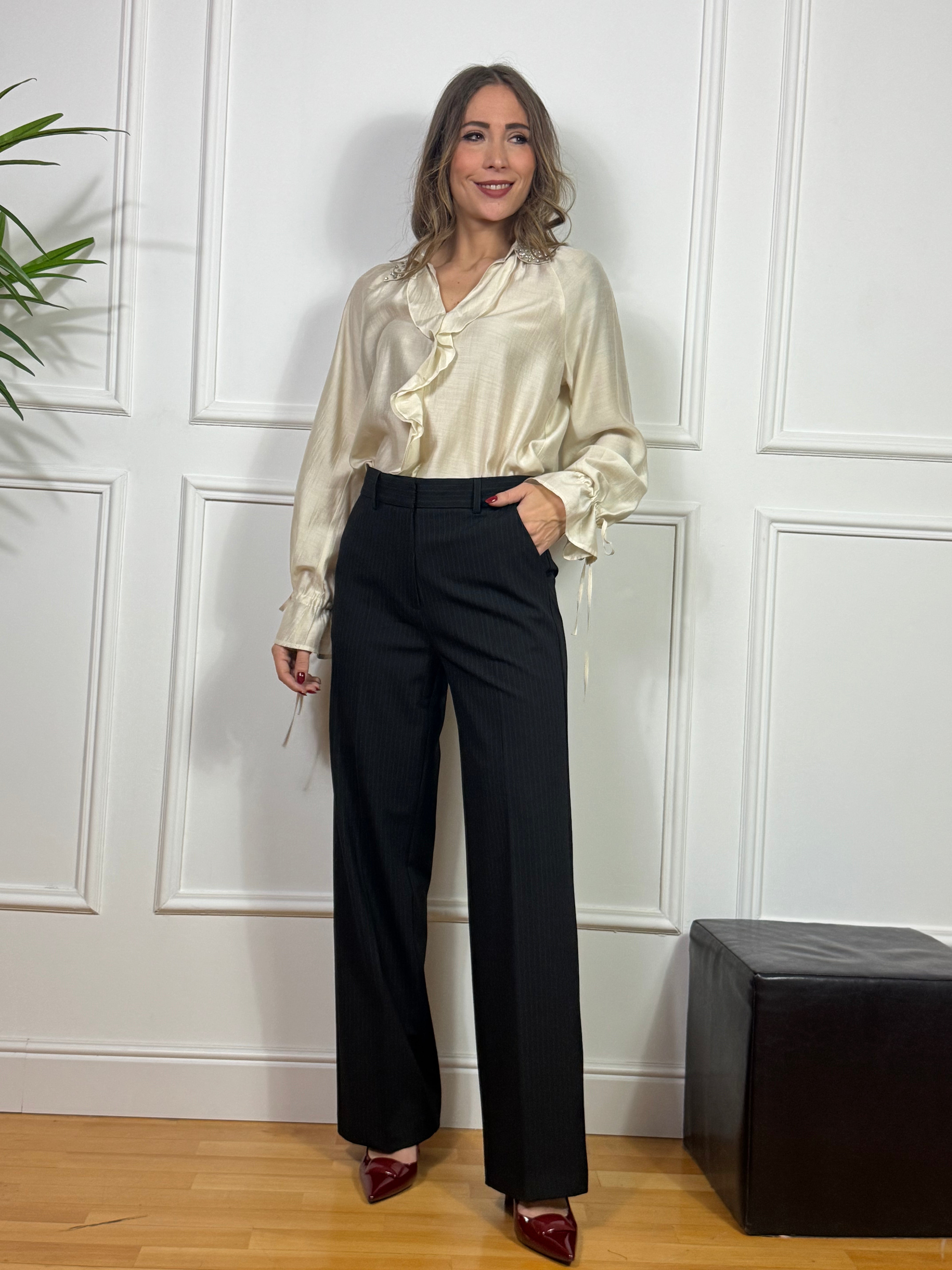 Pantalone palazzo You Decide gessato