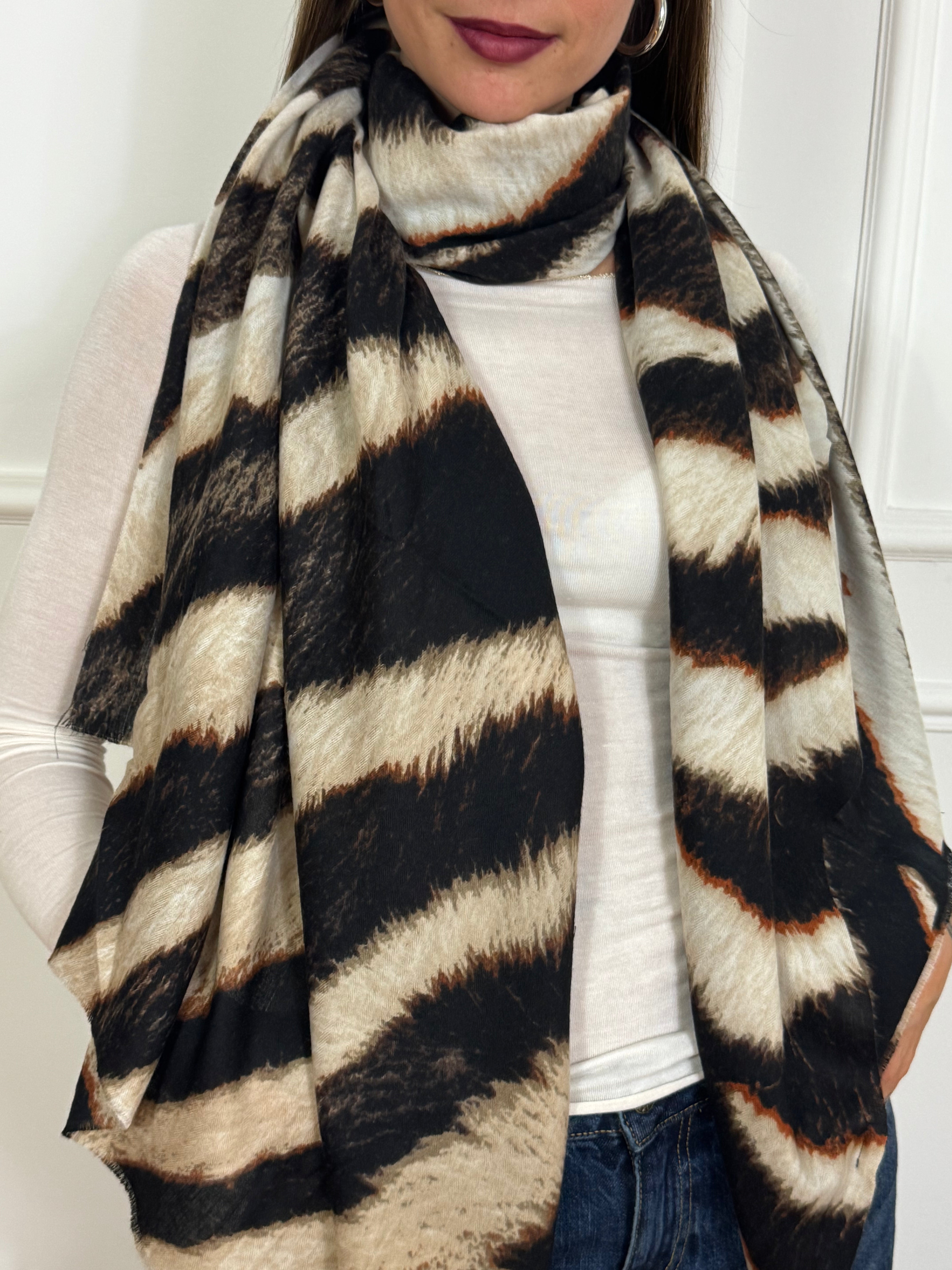 Sciarpa Foulard Susy Mix FANTASIA STRISCE SFUMATE