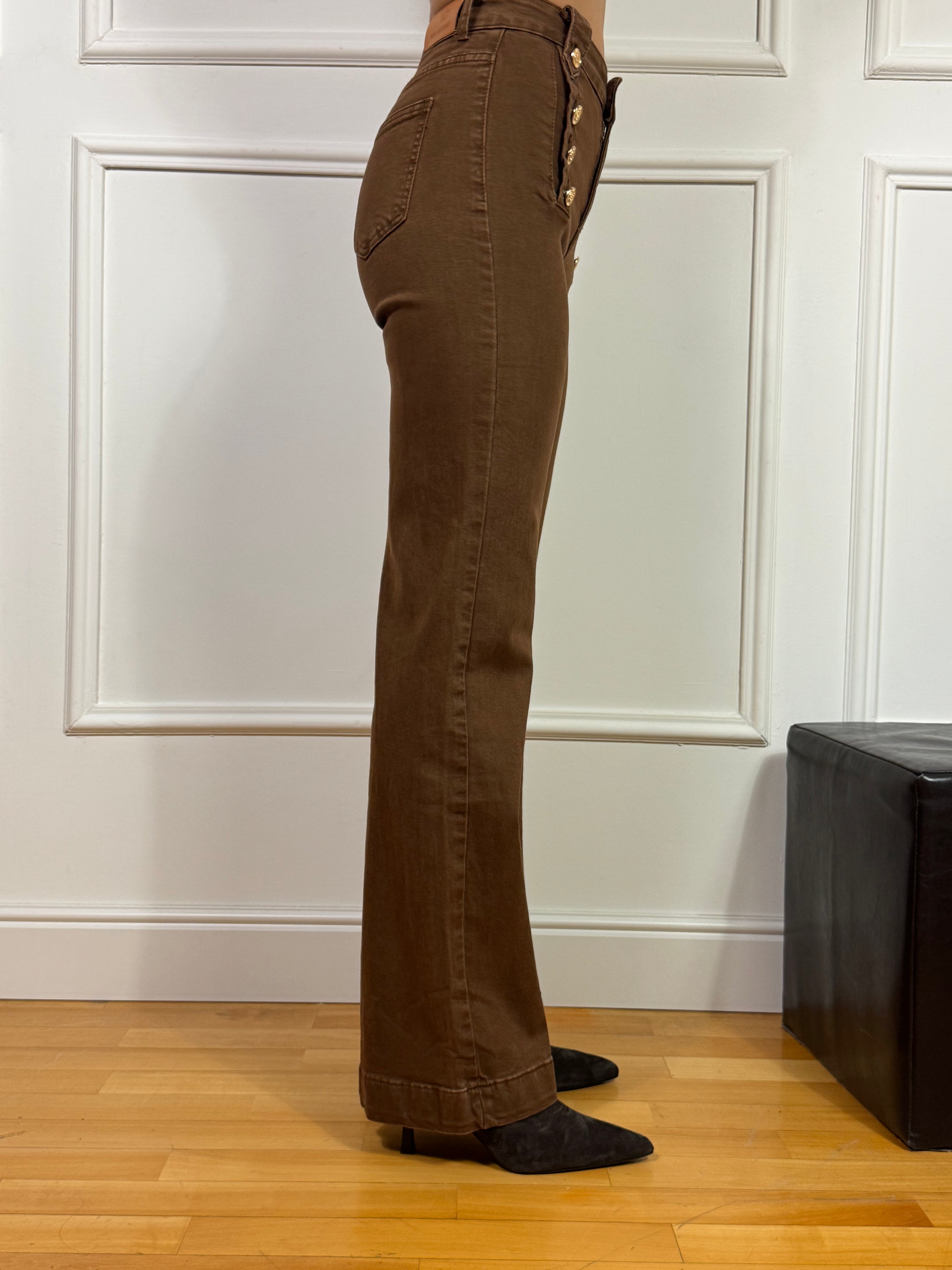 Jeans a zampetta You Decide con bottoni oro BRUCIATO