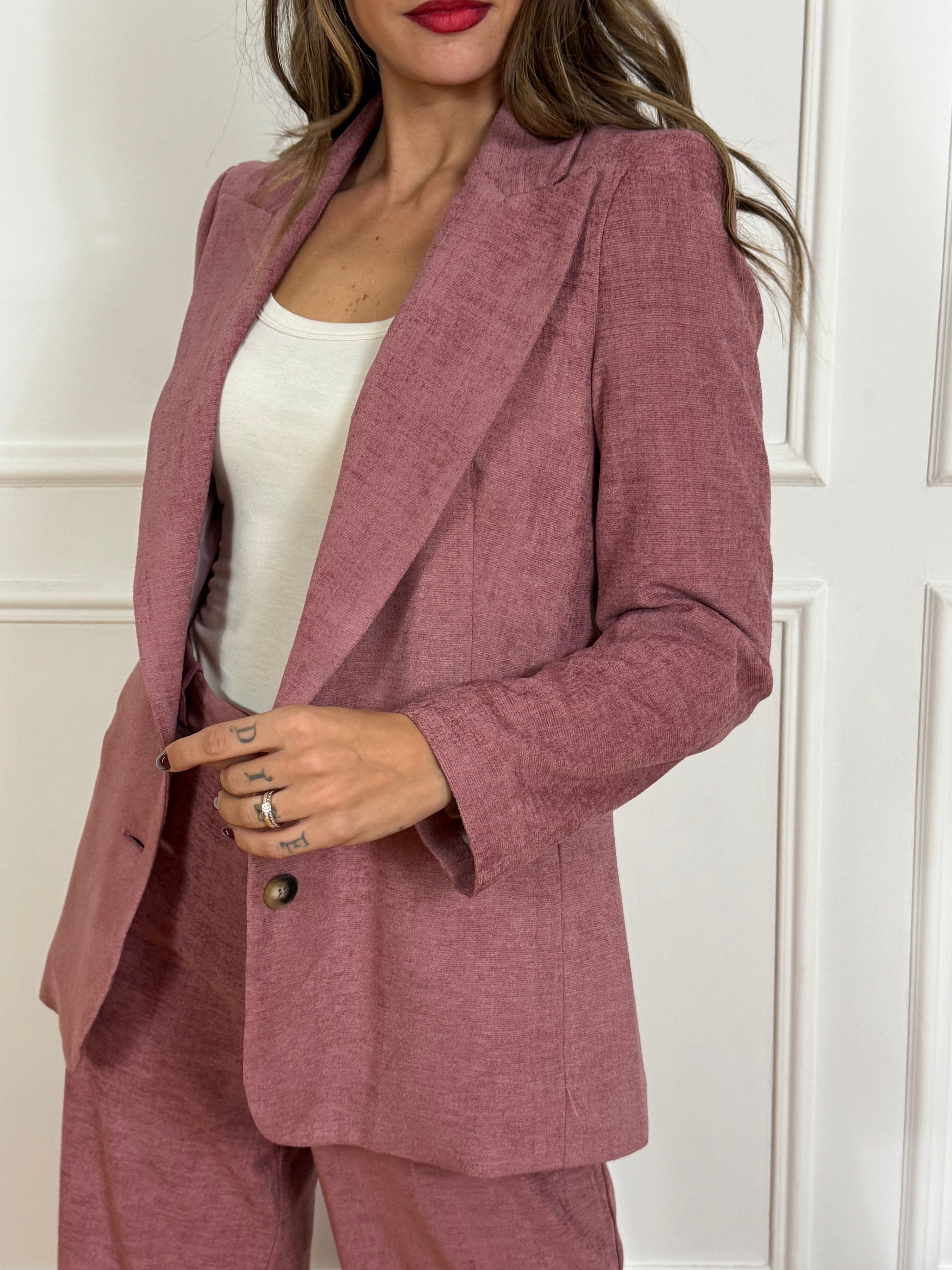 Giacca blazer due bottoni Have One in vellutino
