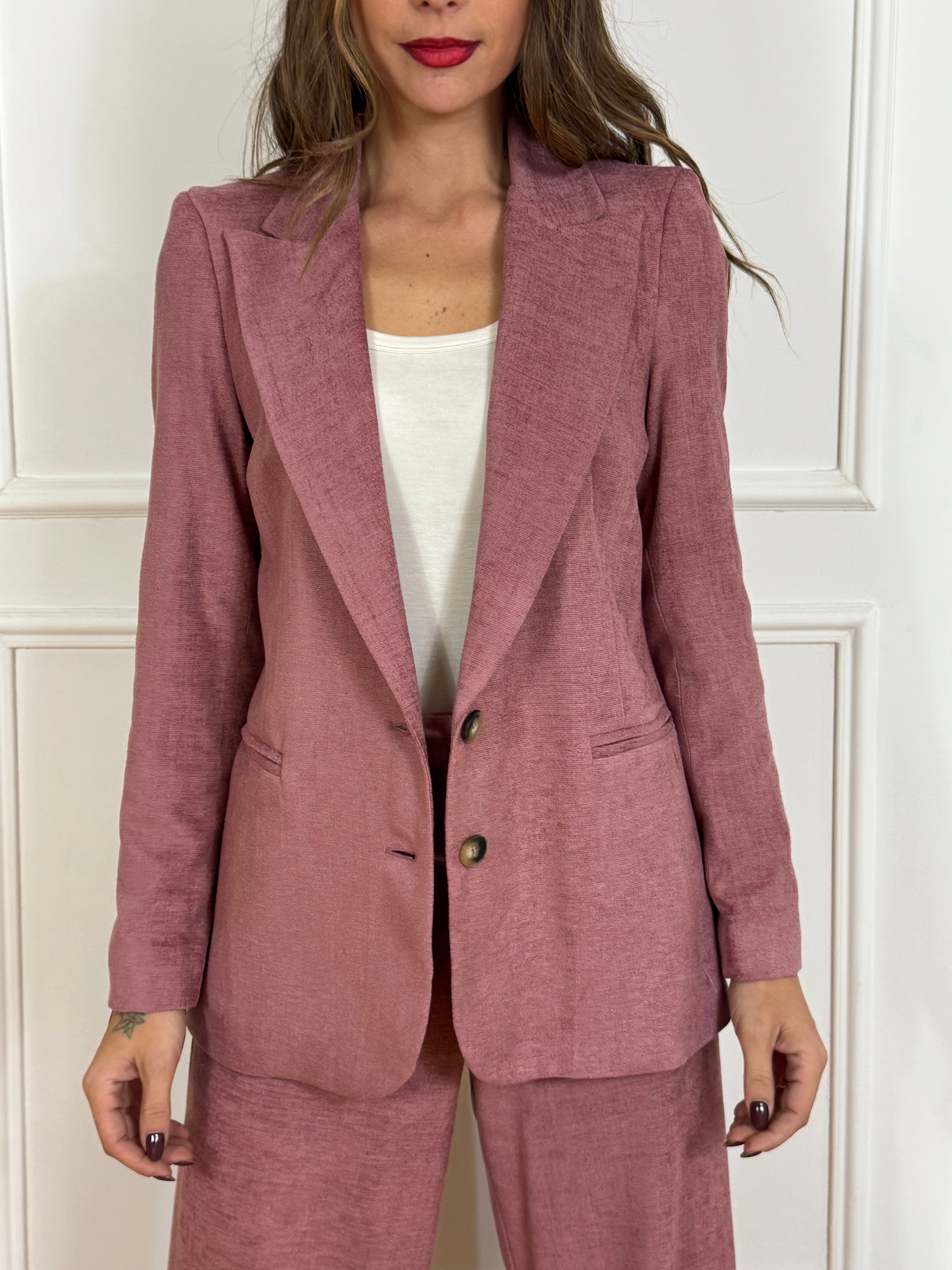 Giacca blazer due bottoni Have One in vellutino