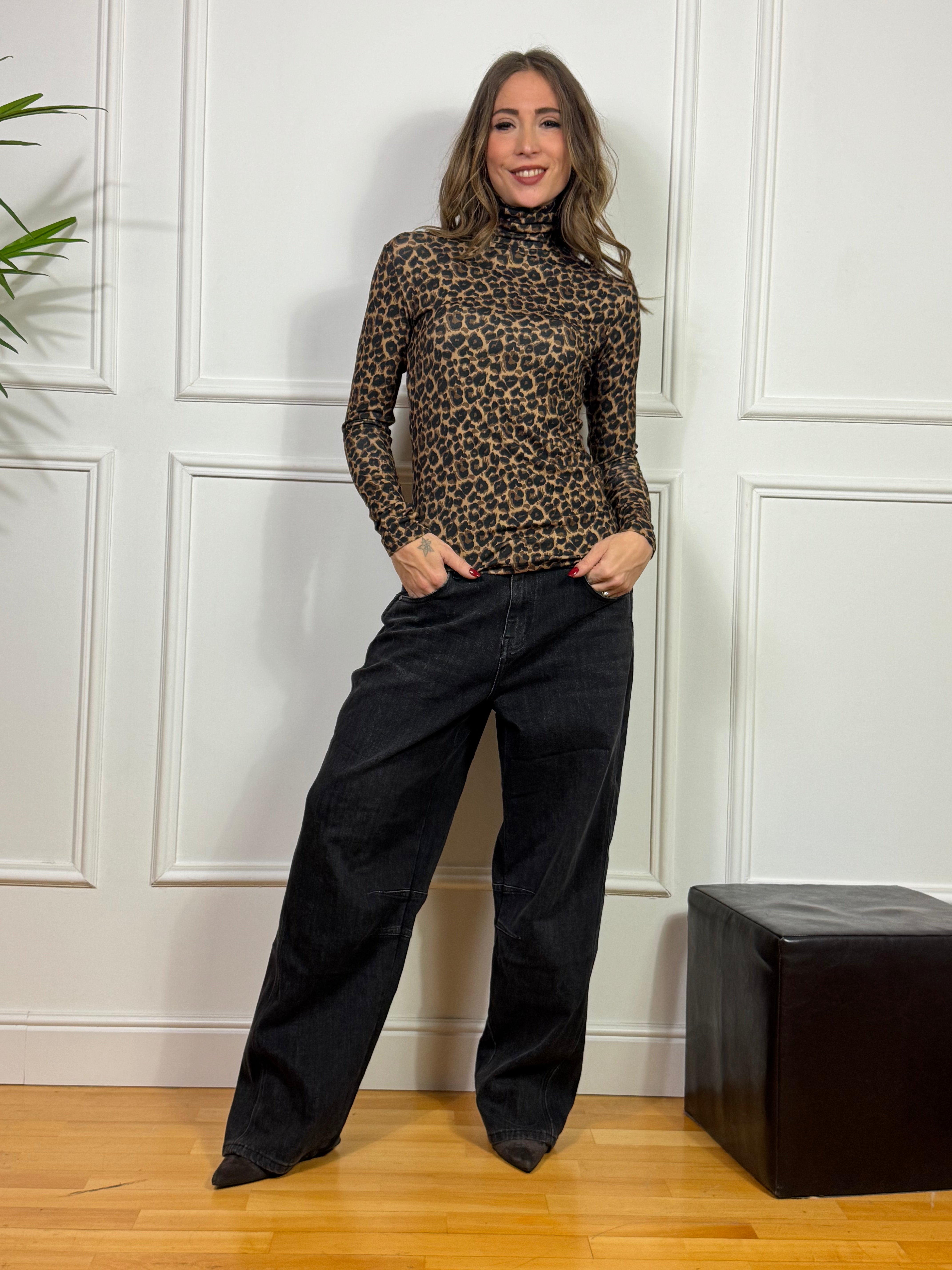 Jeans a palazzo baggy oversize You Decide NERO DELAVE'