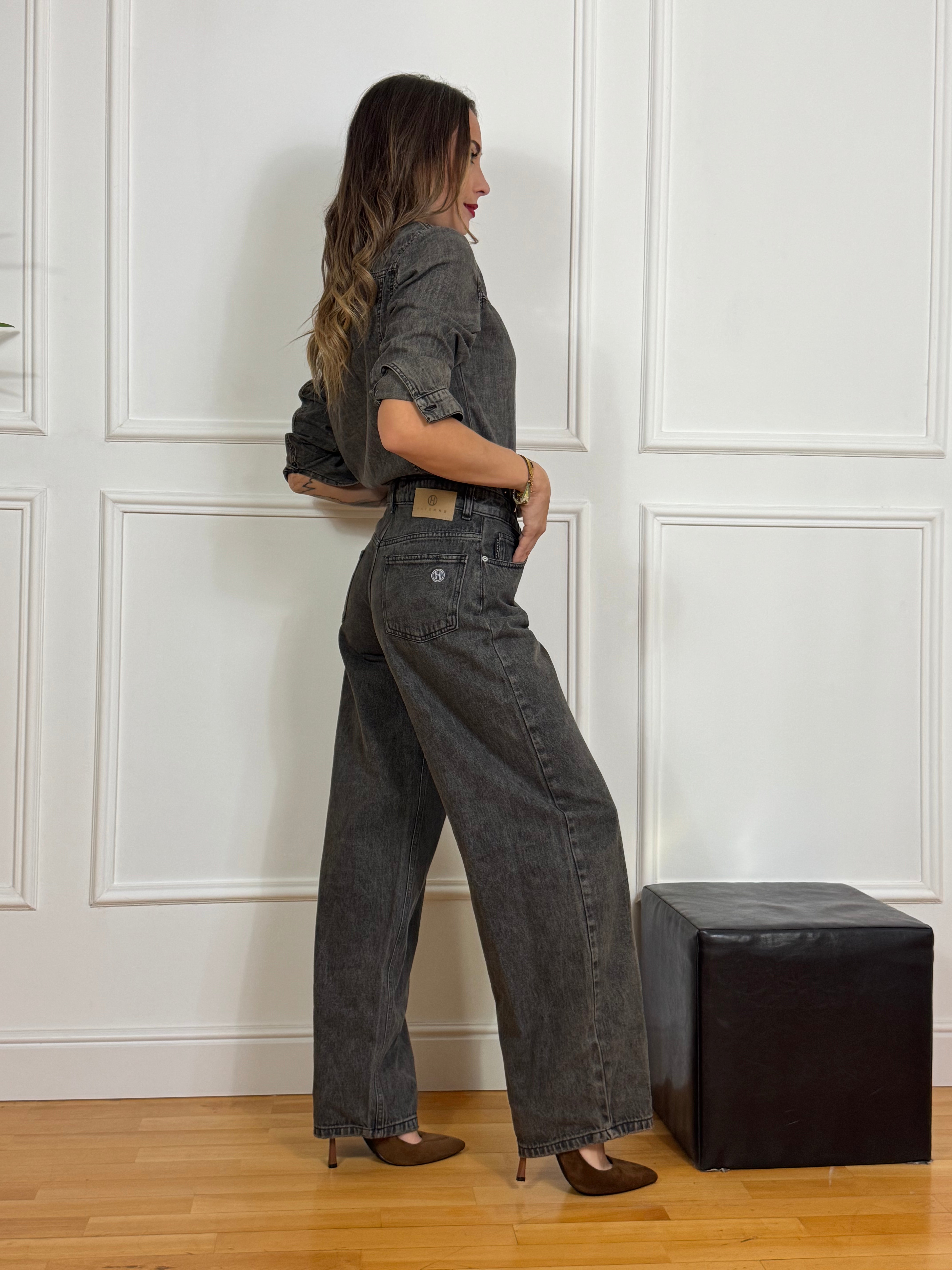 Tuta intera in jeans Have One denim grigio delavè