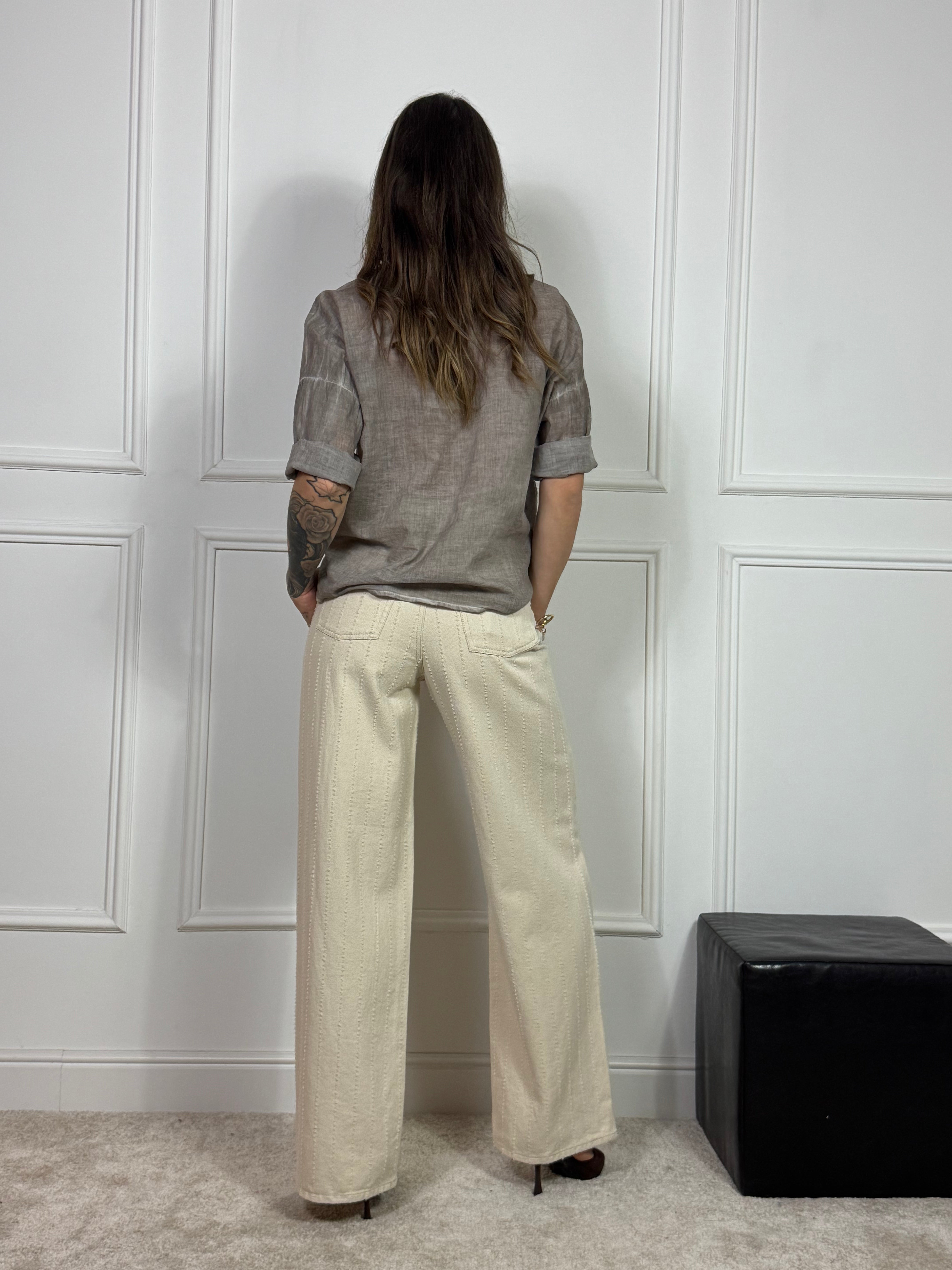 Jeans JJXX modello SILLE - colore ECRU lavorazione NEEDLE STRIPES