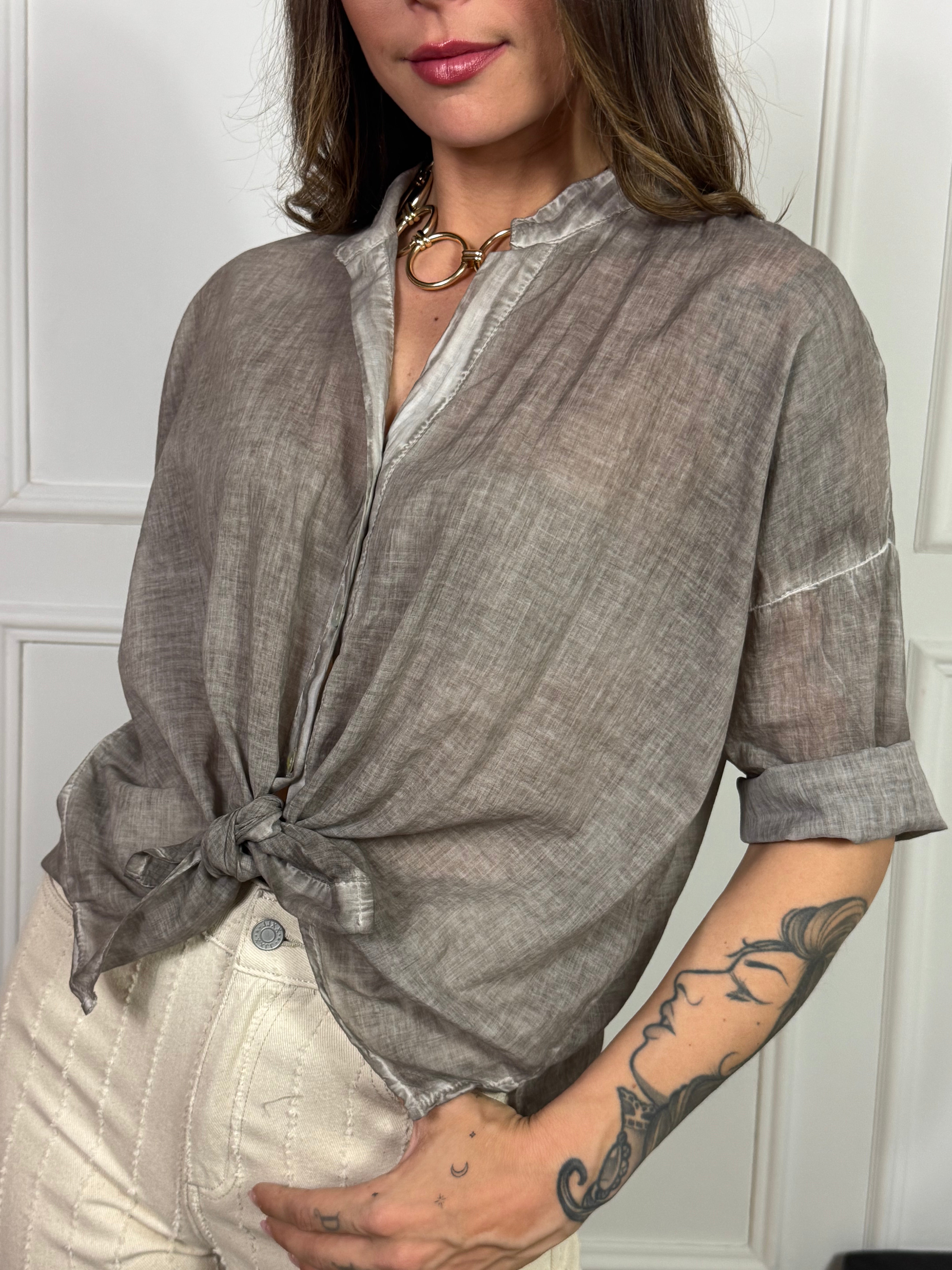 CAMICIA VOILE MANICA TRE QUARTI Have One EFFETTO VINTAGE
