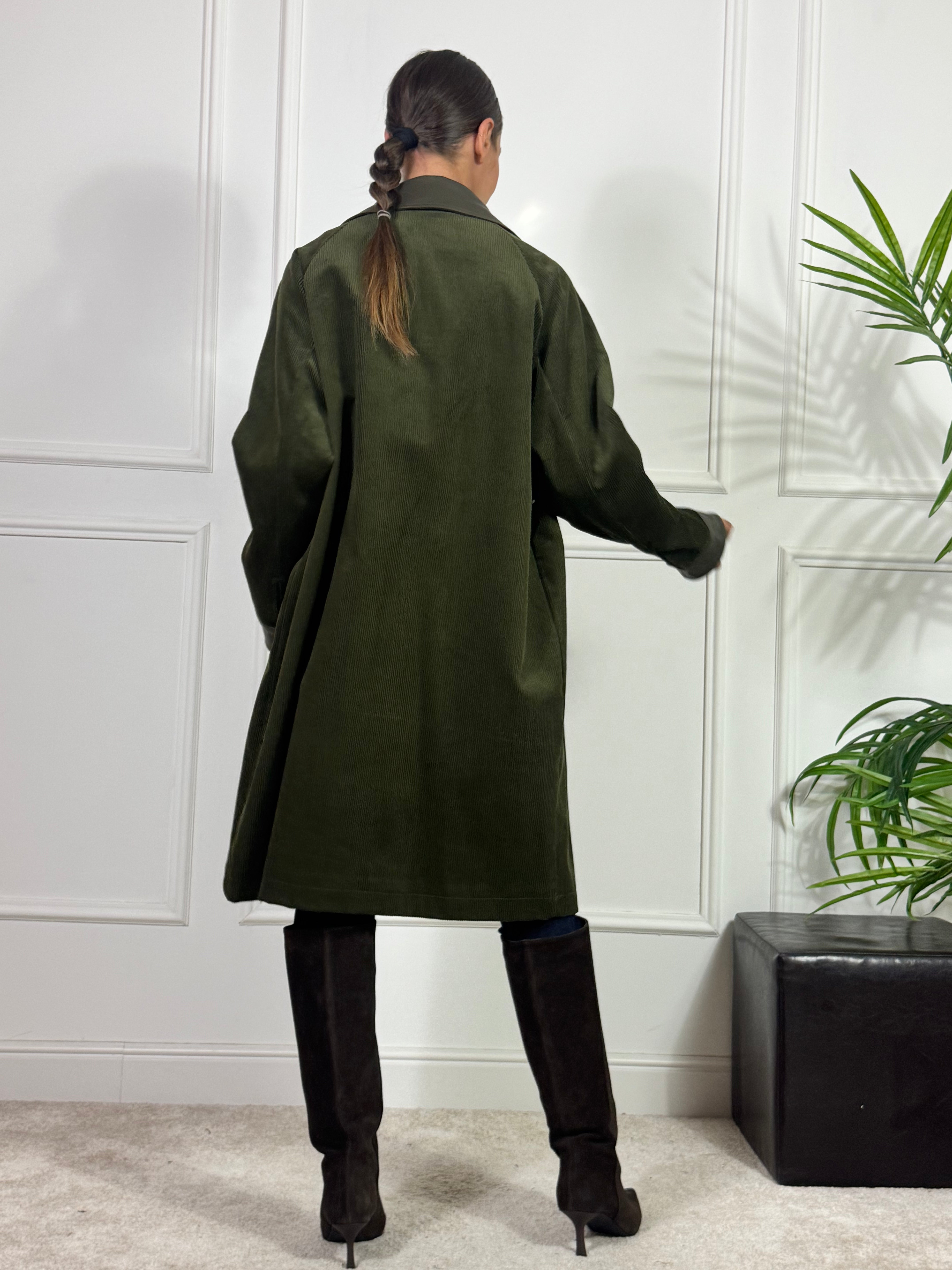 Giacca cappotto oversize in VELLUTO Have One COLLETTO ECOPELLE