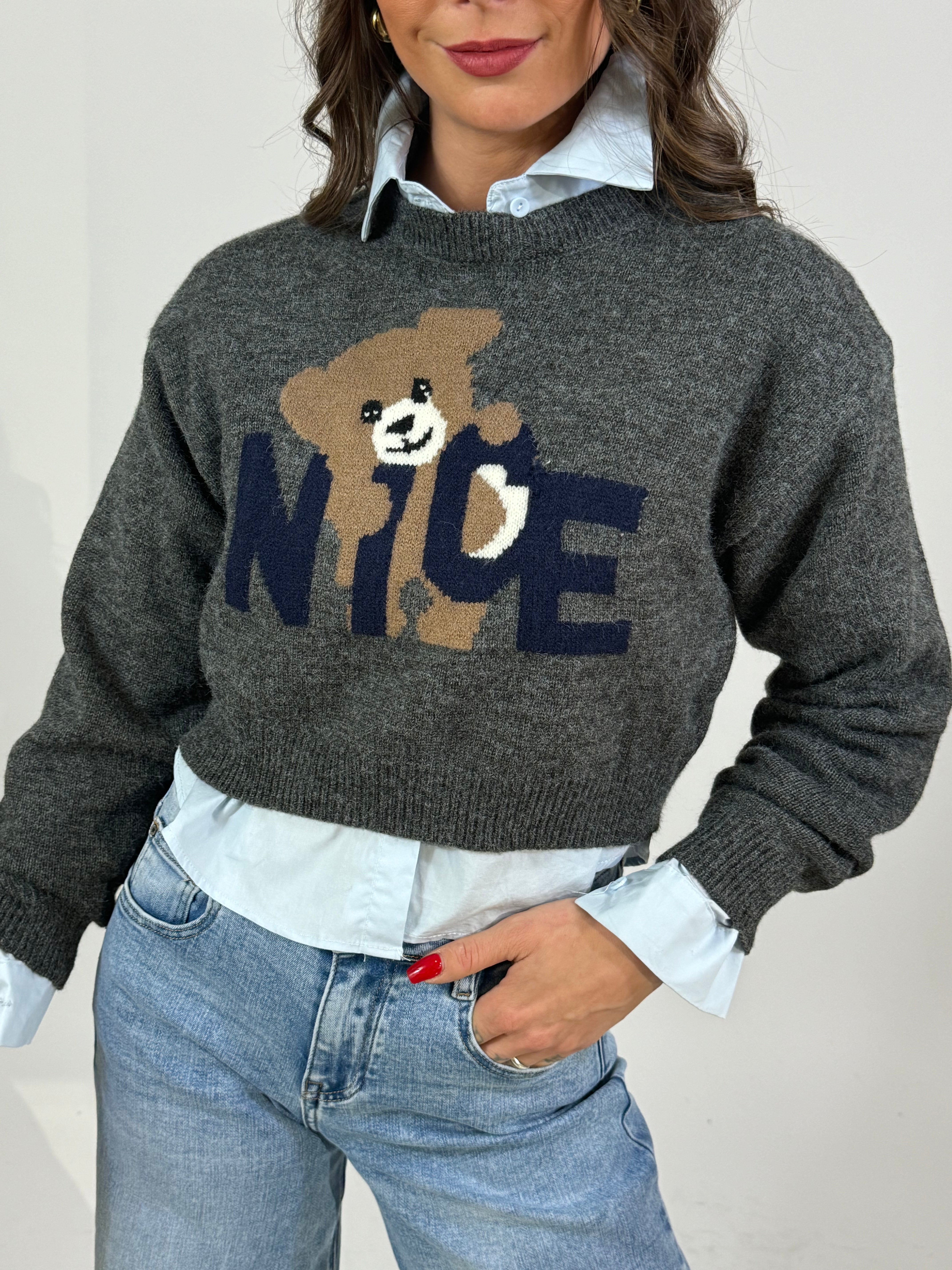 Maglia orsetto Victoria ILMH con scritta e camicia