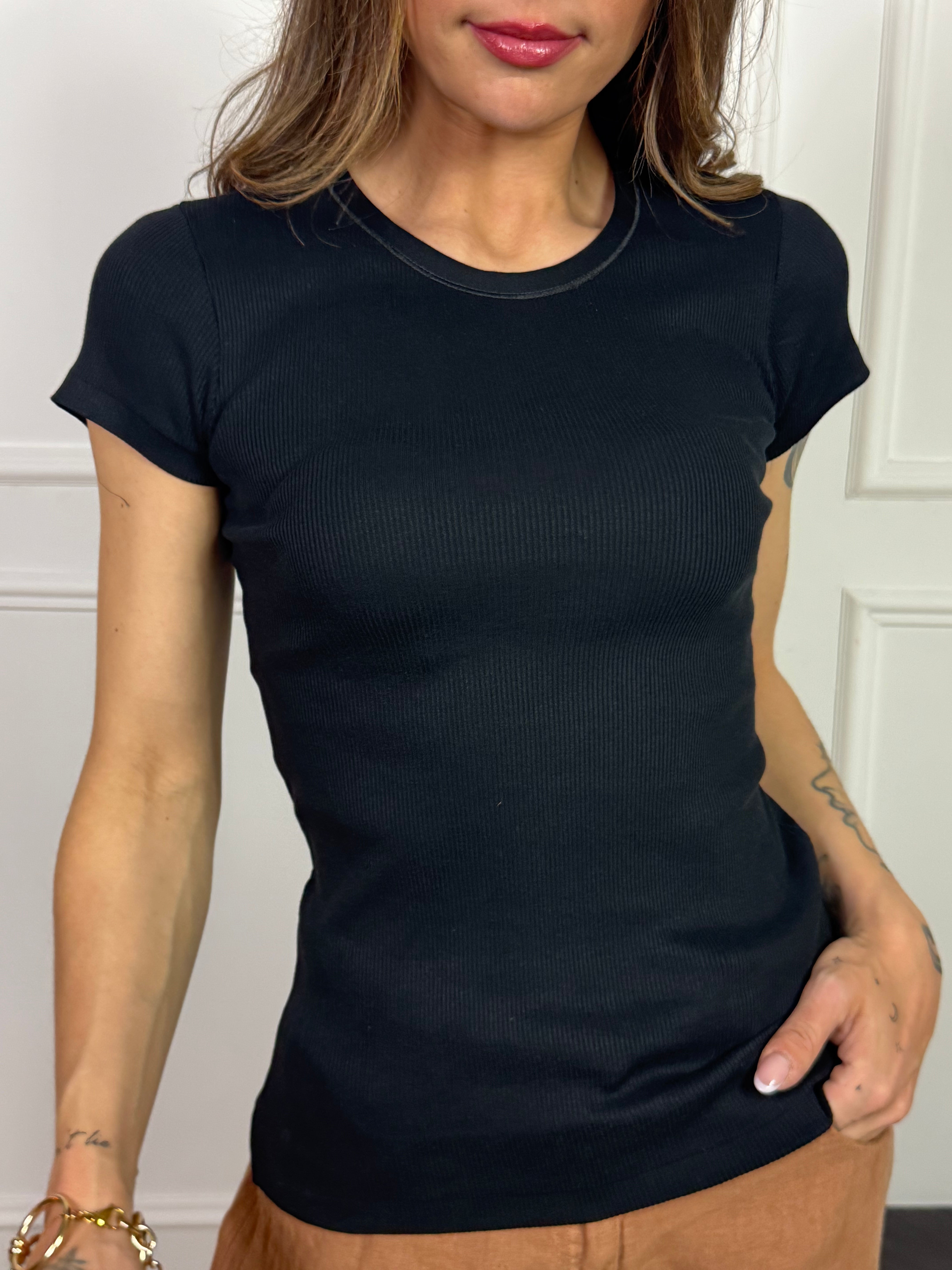 T-shirt costina Ragno GIROCOLLO - SKINNY FIT