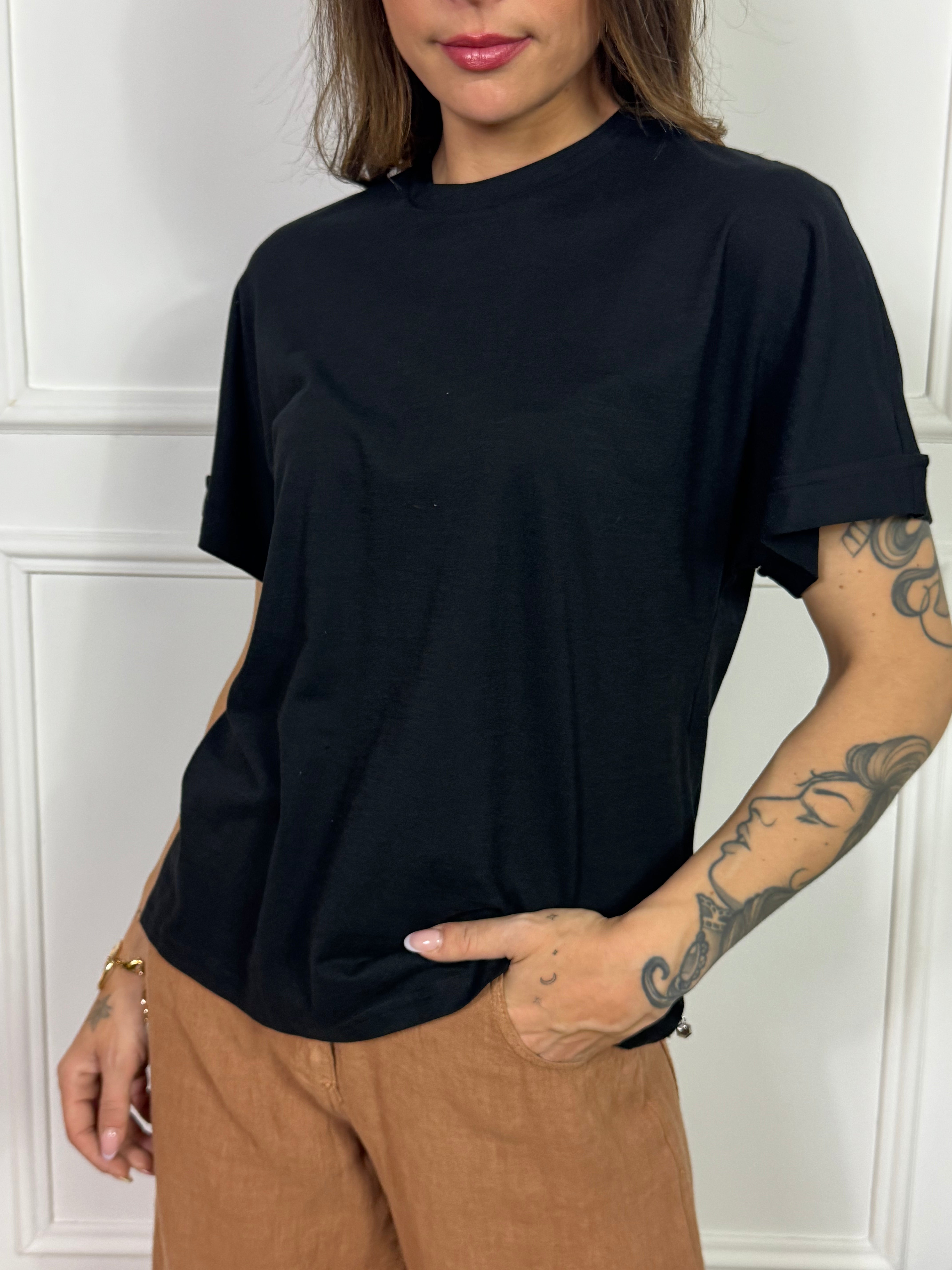 T-SHIRT SCATOLETTA RISVOLTO MANICA Ragno Soft-Fit - ART.DN36TJ
