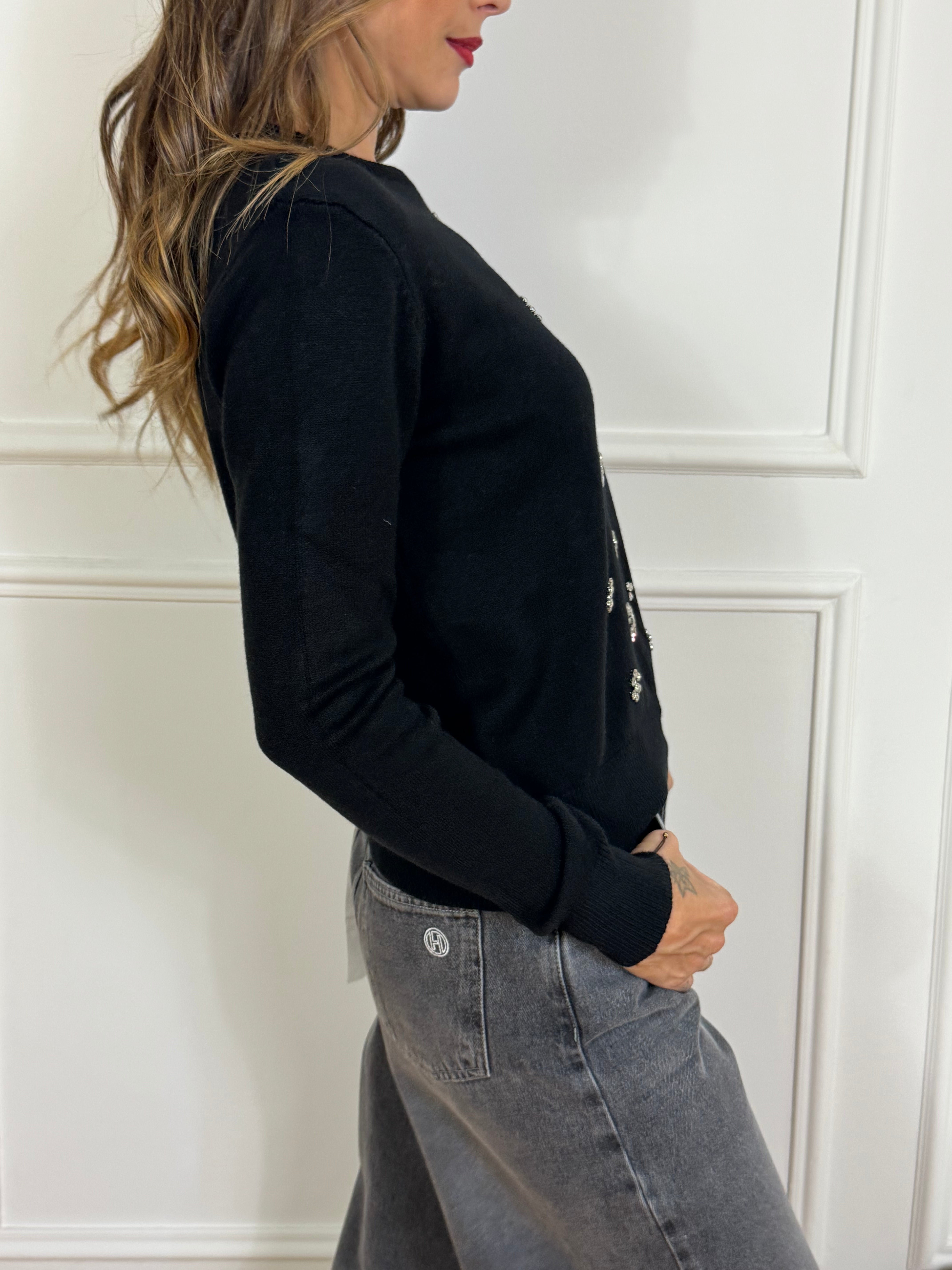 Maglia Have One APPLICAZIONI GIOIELLO FIORE