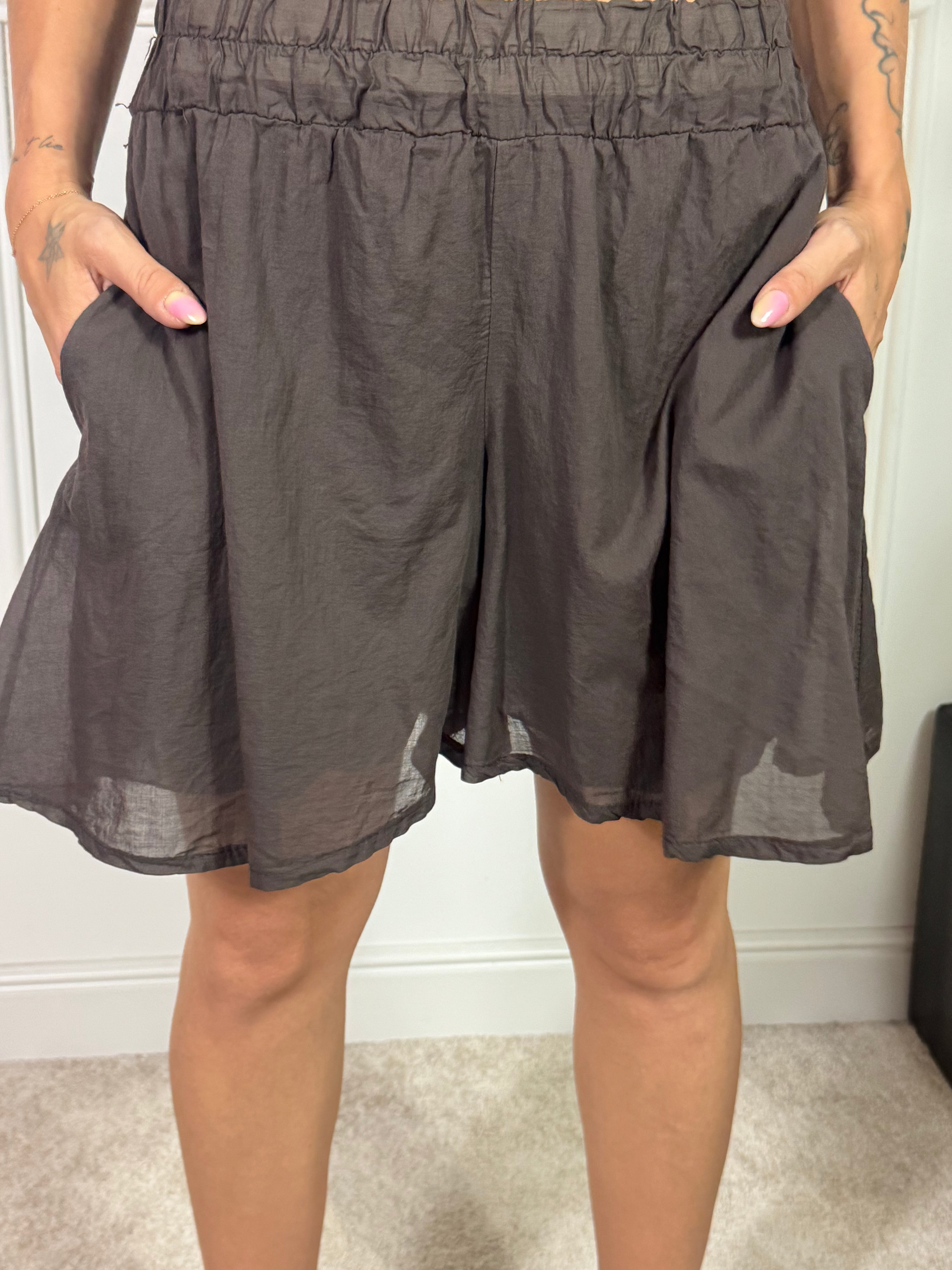 SHORTS Kikisix in mussola di cotone TINTA UNITA